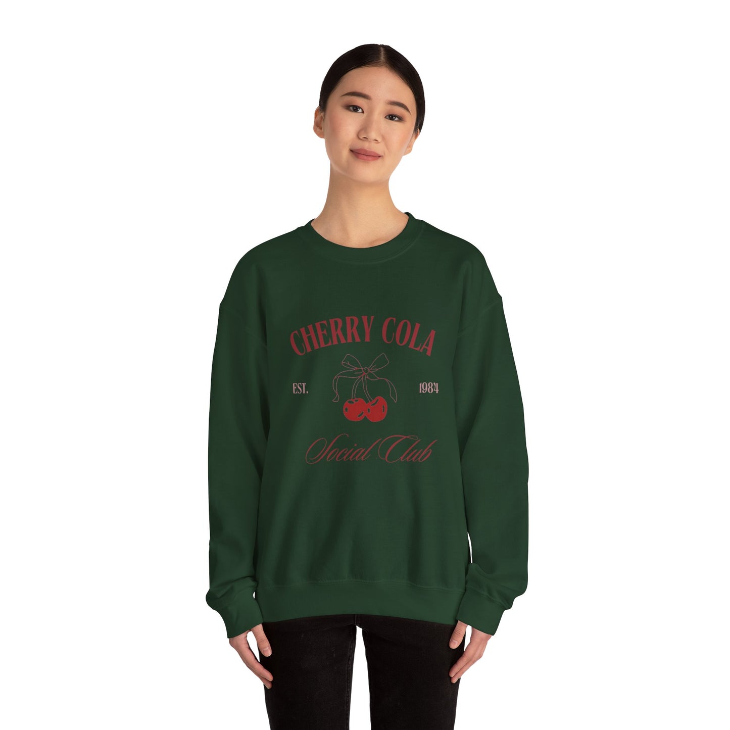 Unisex Cherry Cola Social Club Vintage Sweatshirt – Cozy Retro Aesthetic Crewneck