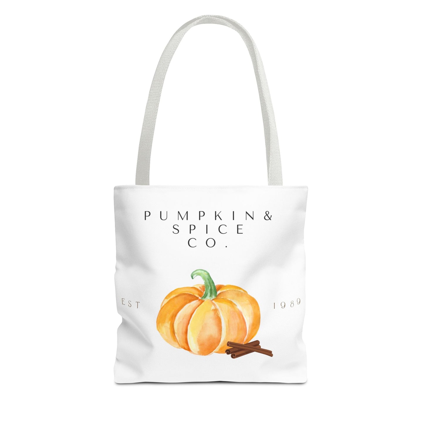 'Pumpkin & Spice Co.' Canvas Tote – Autumn Watercolor Edition