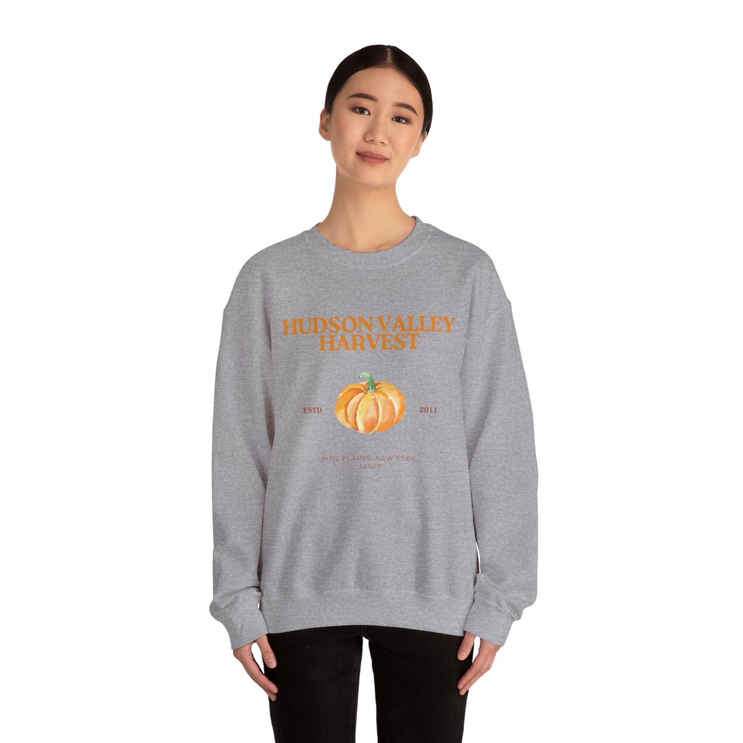 Hudson Valley Harvest Pumpkin Gilded Sweatshirt – Rustic Autumn Farm Style Crew Neck