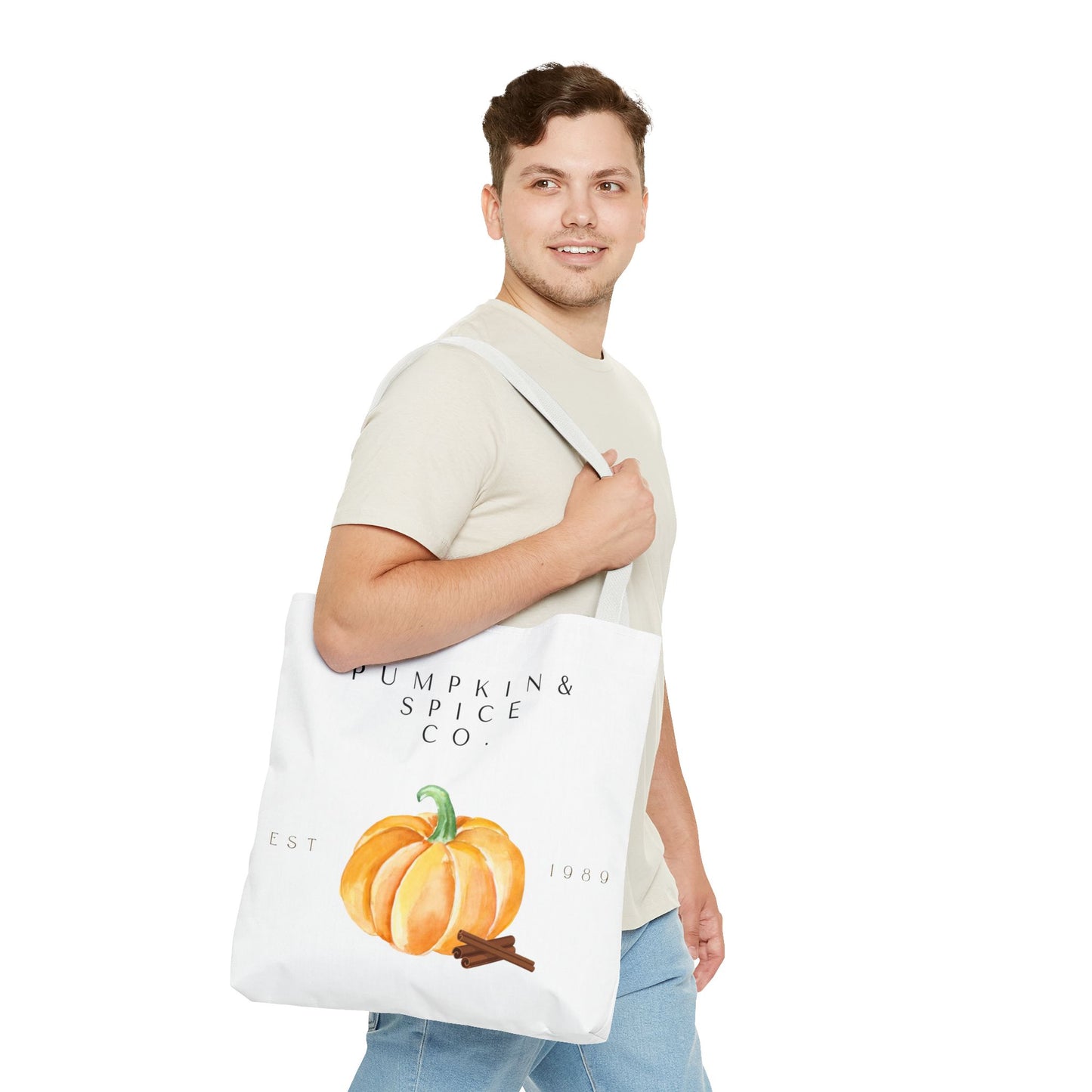 'Pumpkin & Spice Co.' Canvas Tote – Autumn Watercolor Edition
