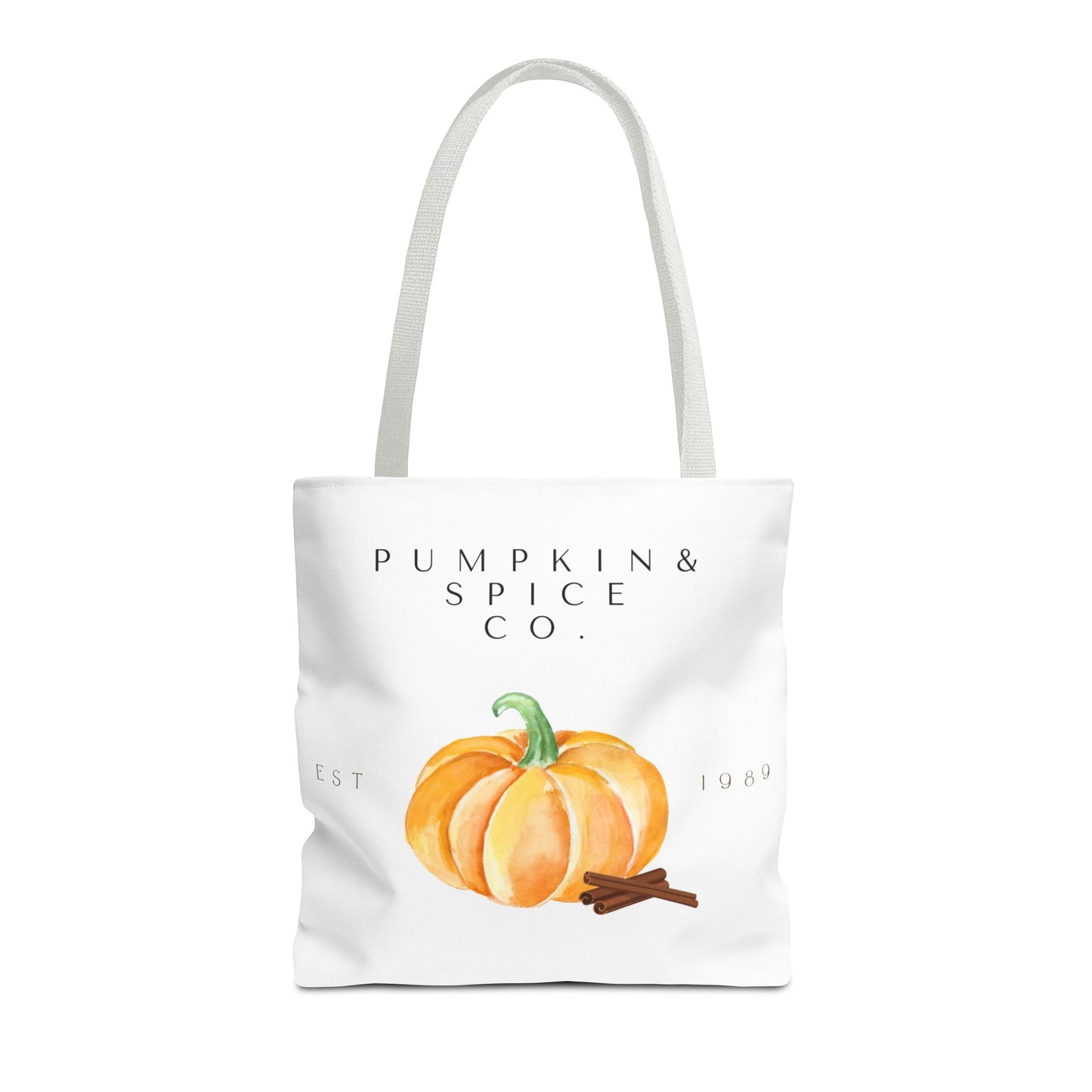 'Pumpkin & Spice Co.' Canvas Tote – Autumn Watercolor Edition