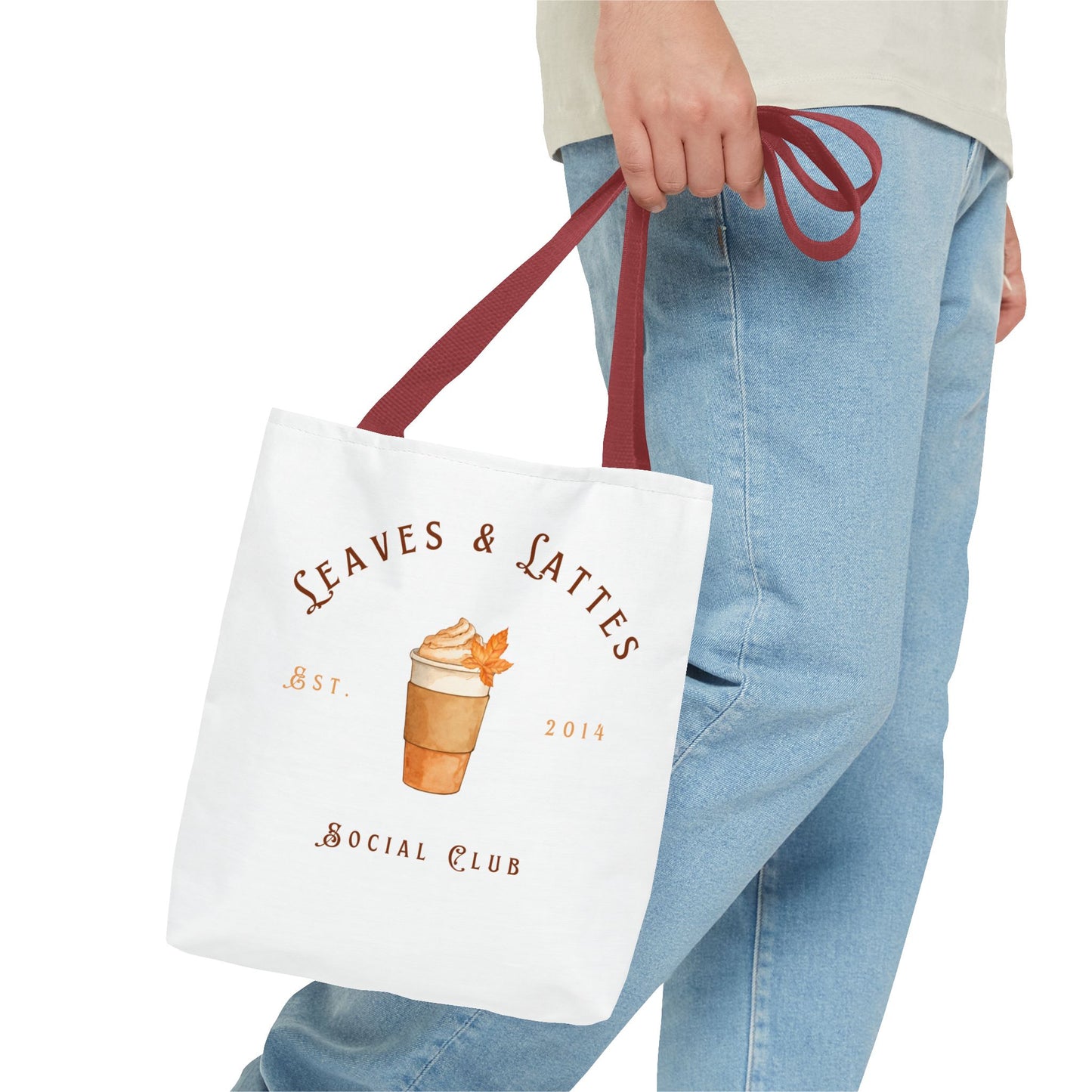'Leaves & Lattes Social Club'- Eco-Friendly Canvas Tote bag