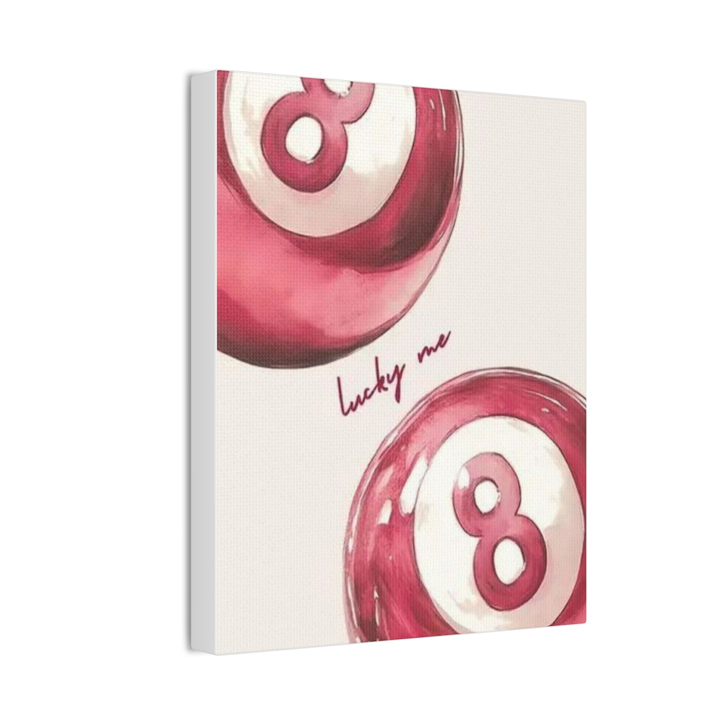 Lucky Me Pink 8-Ball Canvas Wall Art – Playful Retro Aesthetic Decor