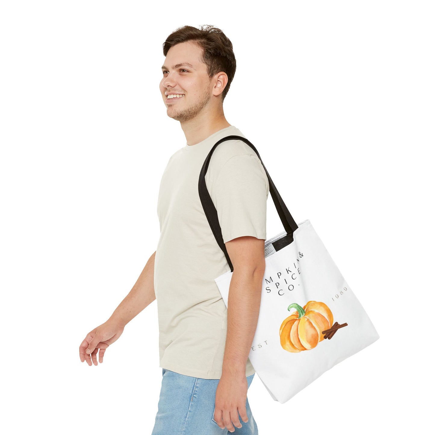 'Pumpkin & Spice Co.' Canvas Tote – Autumn Watercolor Edition