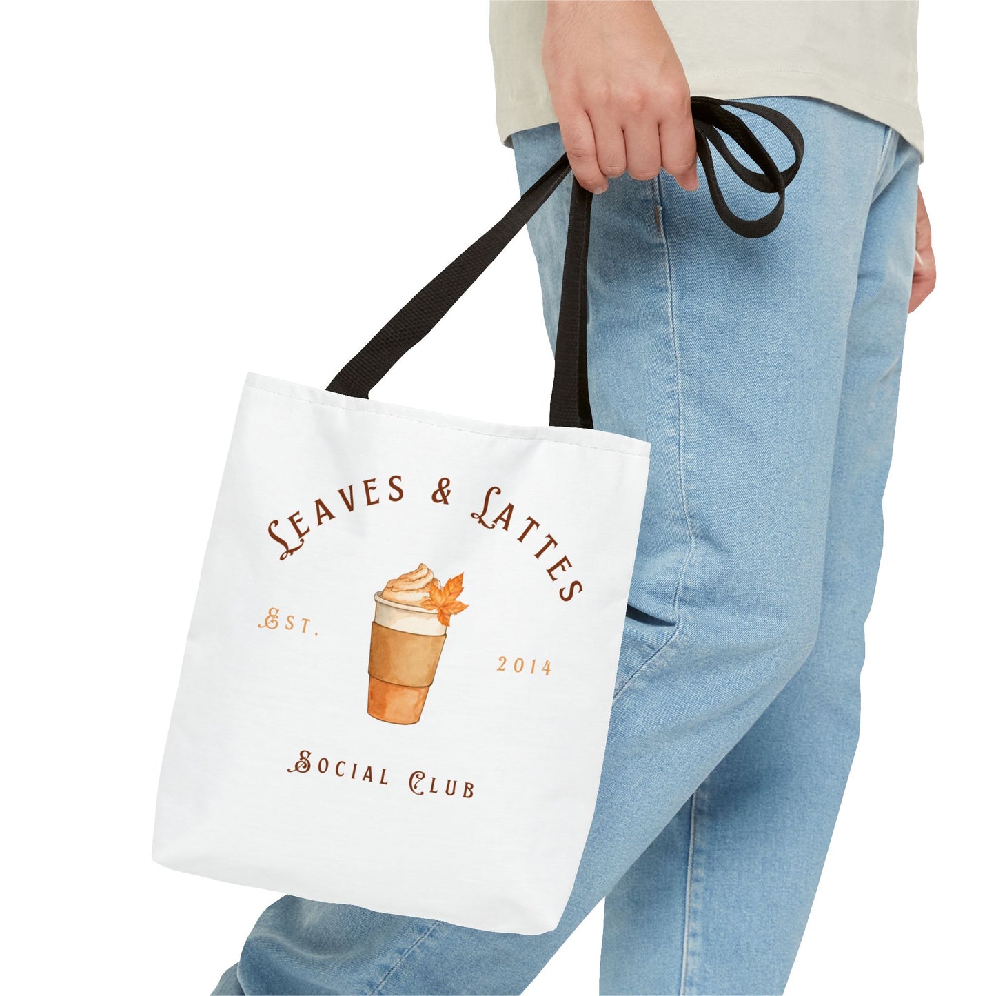'Leaves & Lattes Social Club'- Eco-Friendly Canvas Tote bag