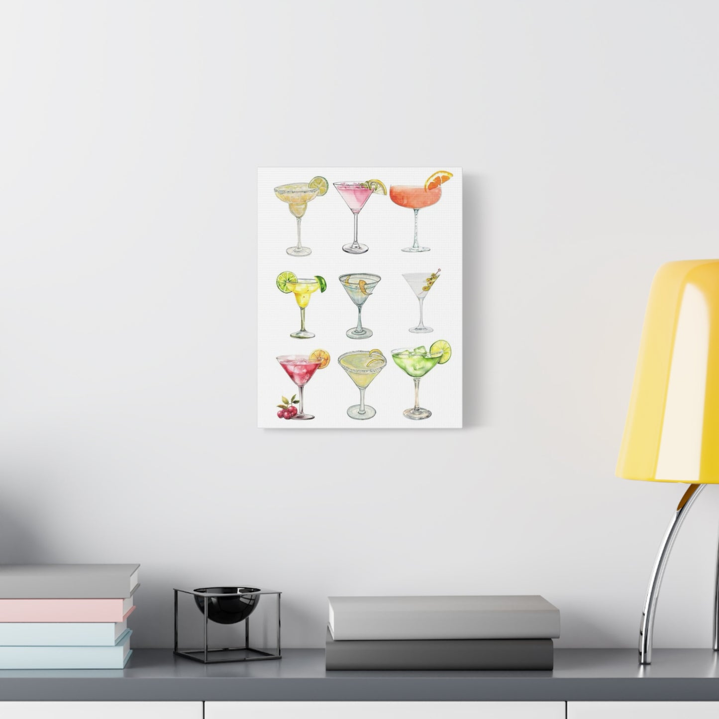 Chic Cocktail Art Canvas- 9 Classic Drinks | bar Cart & Kitchen Wall Art