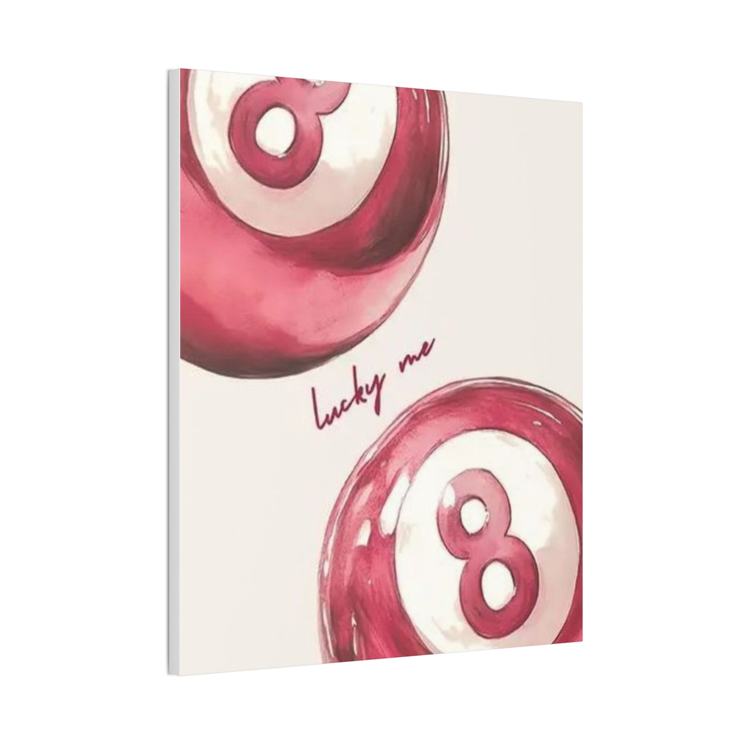 Lucky Me Pink 8-Ball Canvas Wall Art – Playful Retro Aesthetic Decor