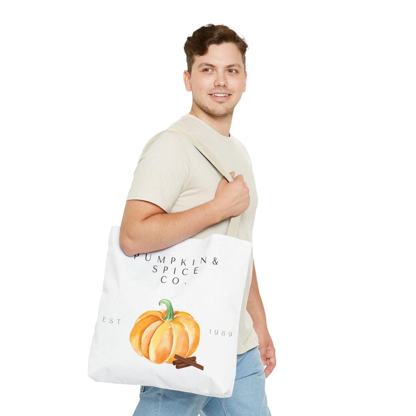 'Pumpkin & Spice Co.' Canvas Tote – Autumn Watercolor Edition