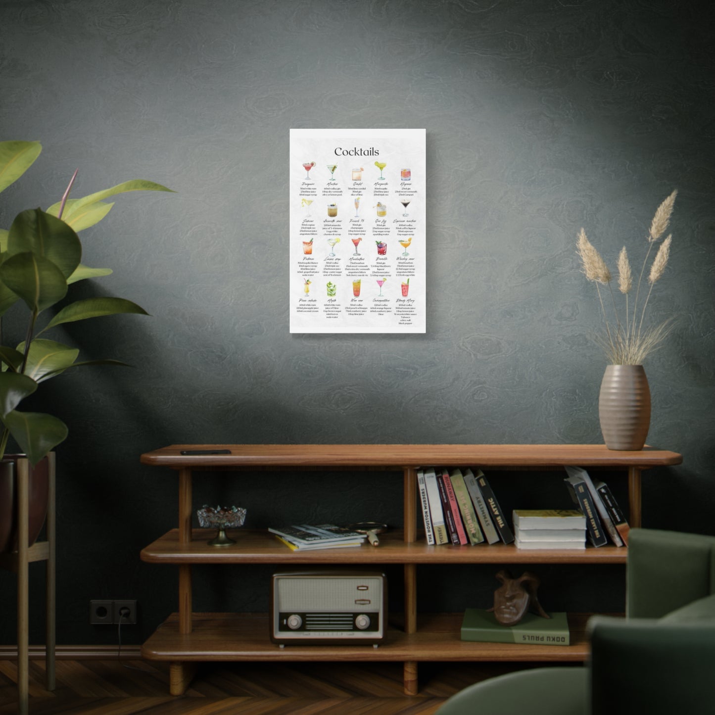 Cocktail Recipe Canvas Wall Art Print