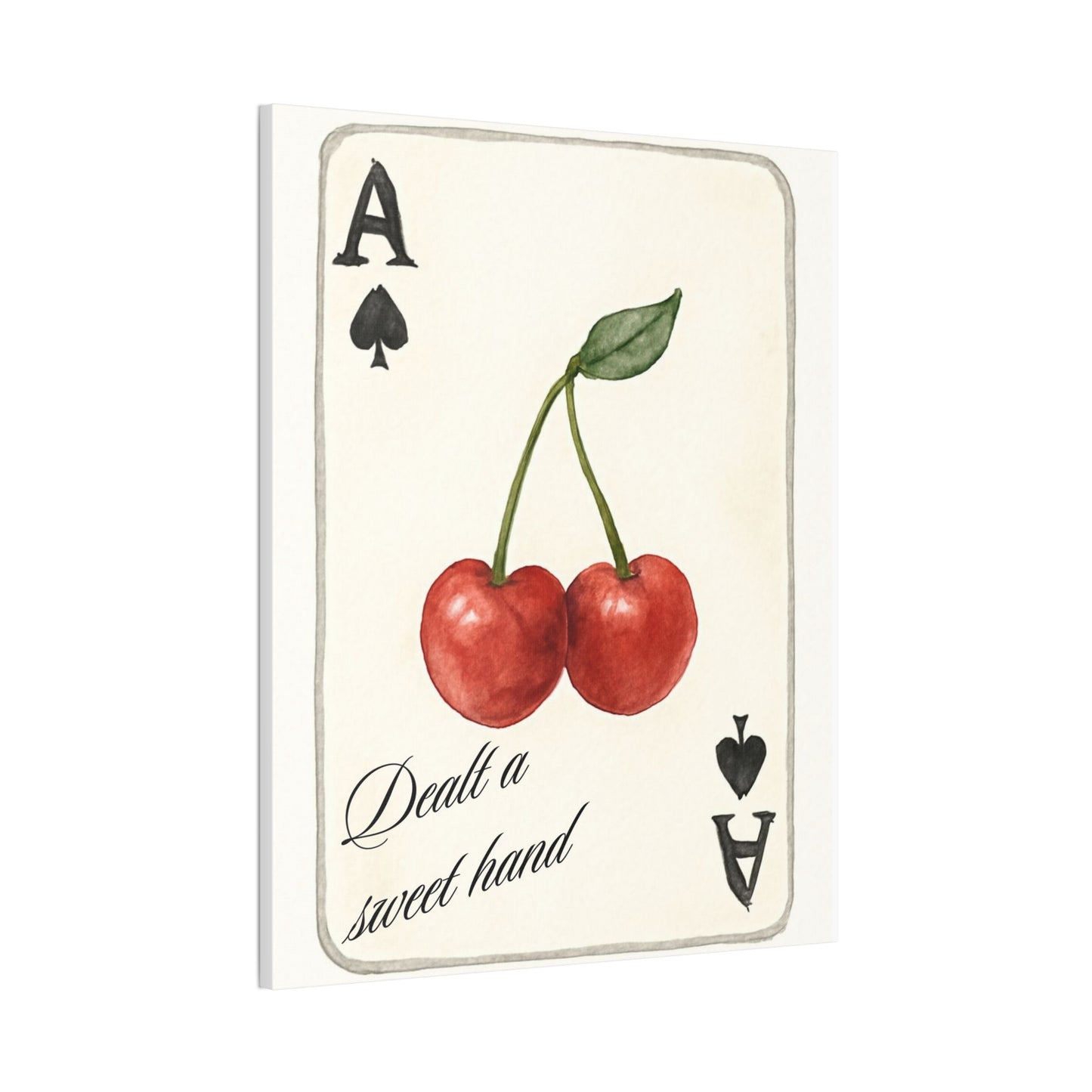 "Dealt a Sweet Hand" – Ace of Spades Cherry Art Print Wall Decor