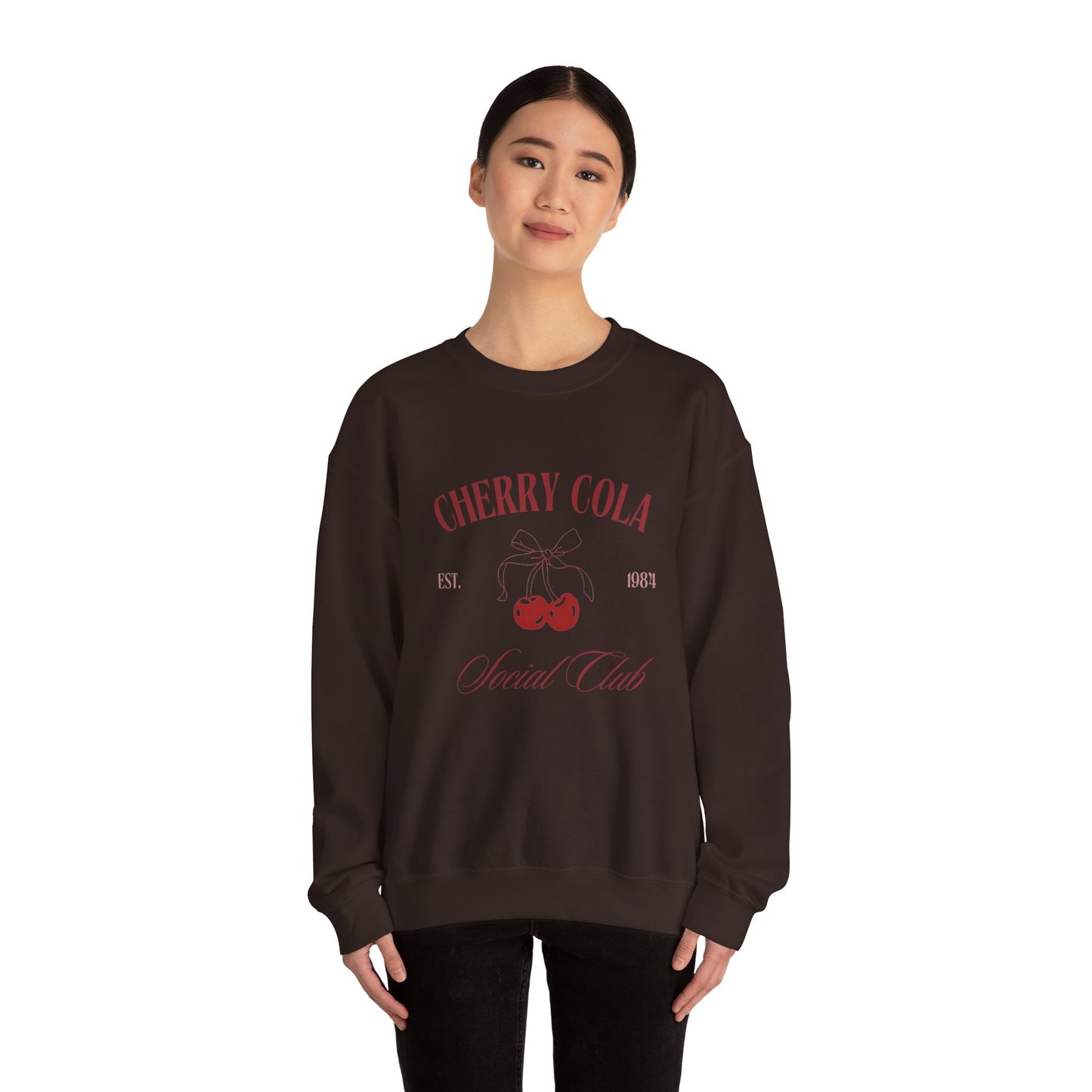Unisex Cherry Cola Social Club Vintage Sweatshirt – Cozy Retro Aesthetic Crewneck