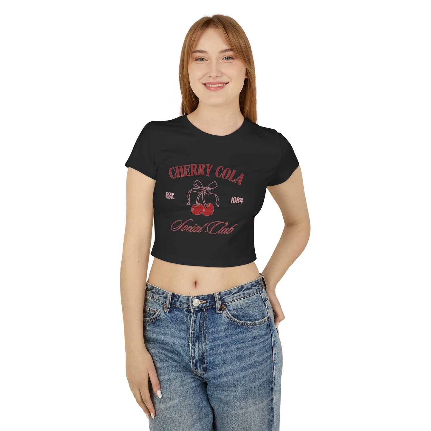 Retro 'Cherry Cola Social Club' Vintage Style Crop Top