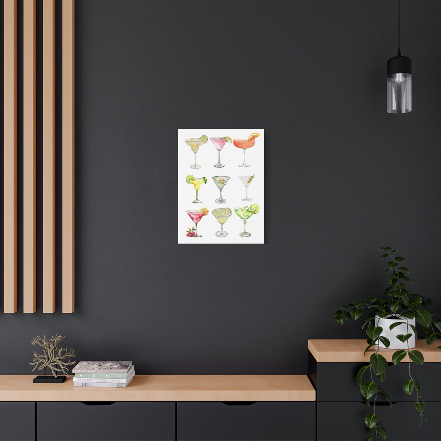 Chic Cocktail Art Canvas- 9 Classic Drinks | bar Cart & Kitchen Wall Art