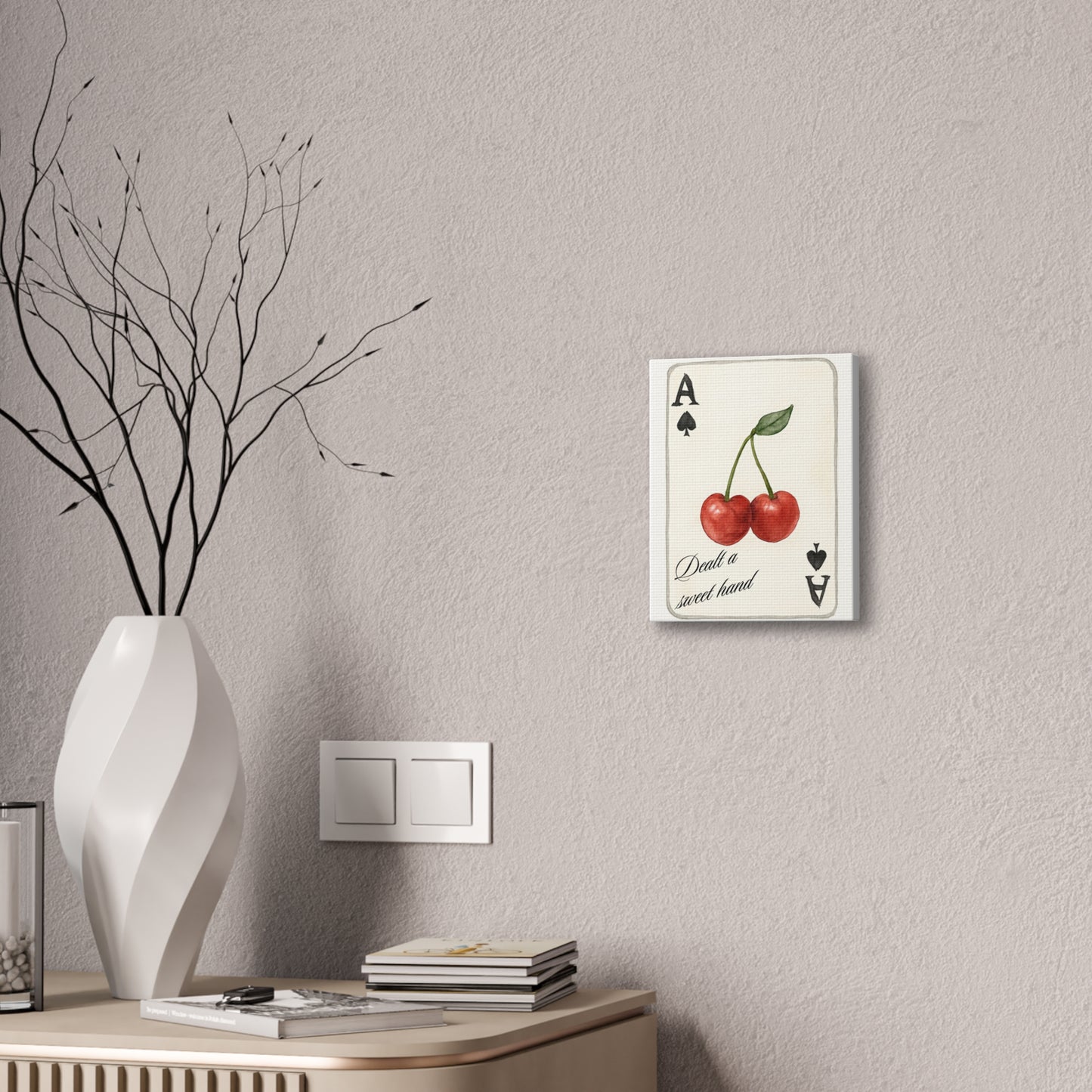 "Dealt a Sweet Hand" – Ace of Spades Cherry Art Print Wall Decor