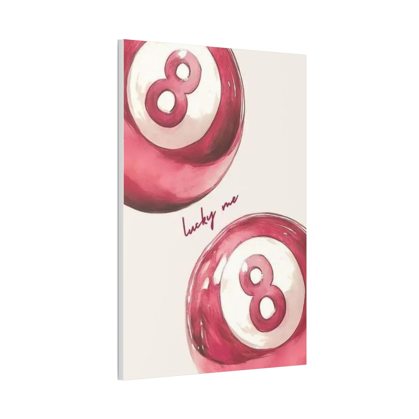 Lucky Me Pink 8-Ball Canvas Wall Art – Playful Retro Aesthetic Decor