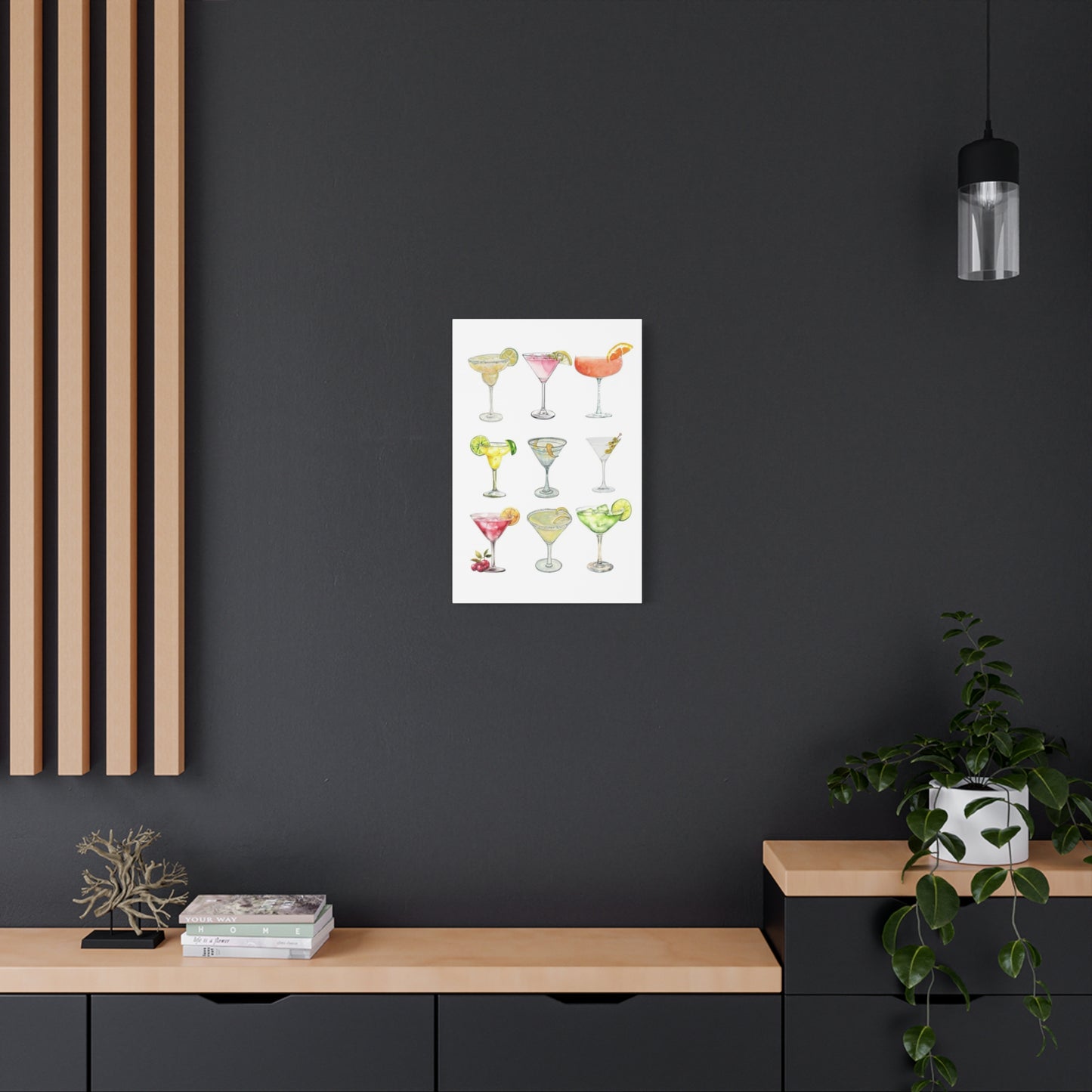 Chic Cocktail Art Canvas- 9 Classic Drinks | bar Cart & Kitchen Wall Art