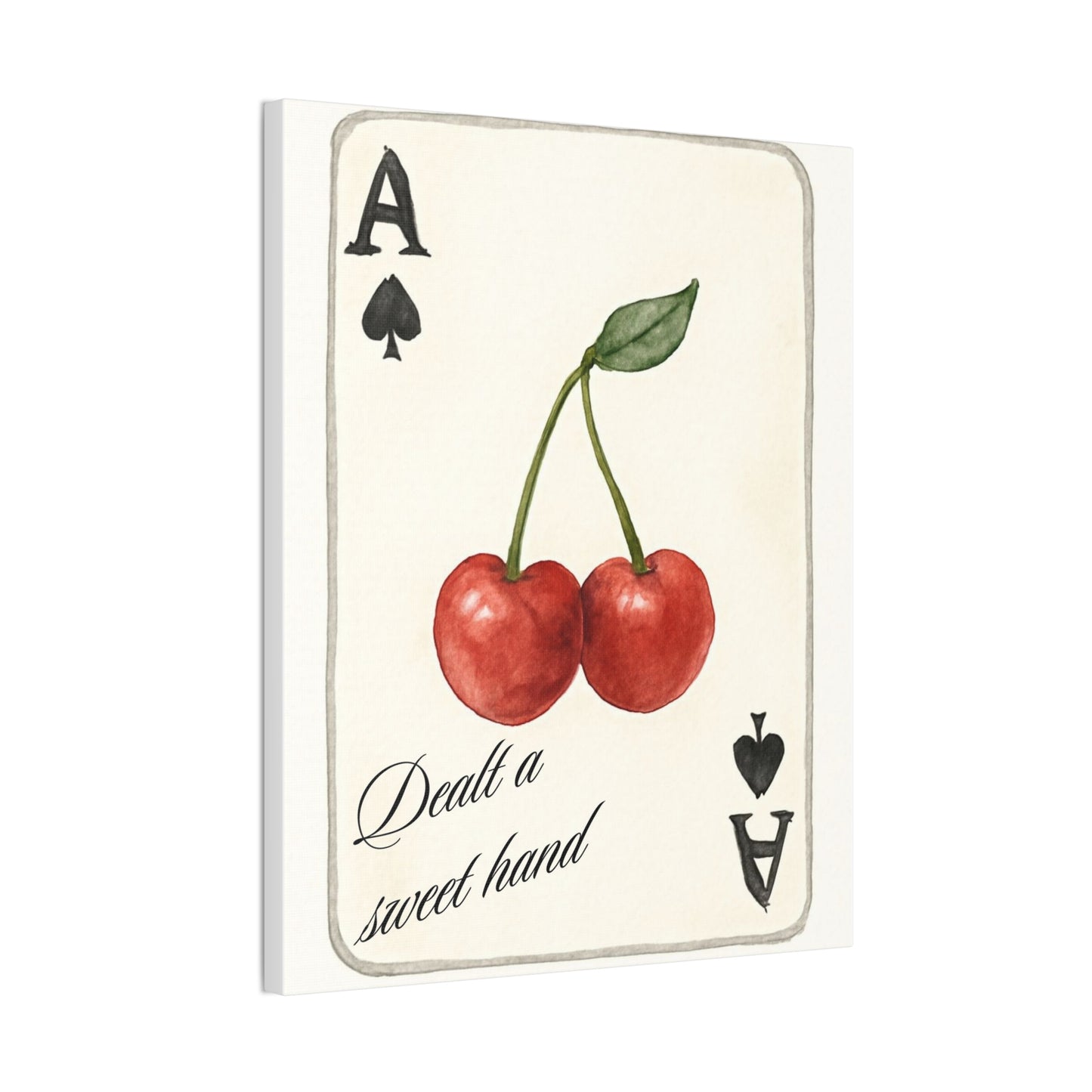 "Dealt a Sweet Hand" – Ace of Spades Cherry Art Print Wall Decor