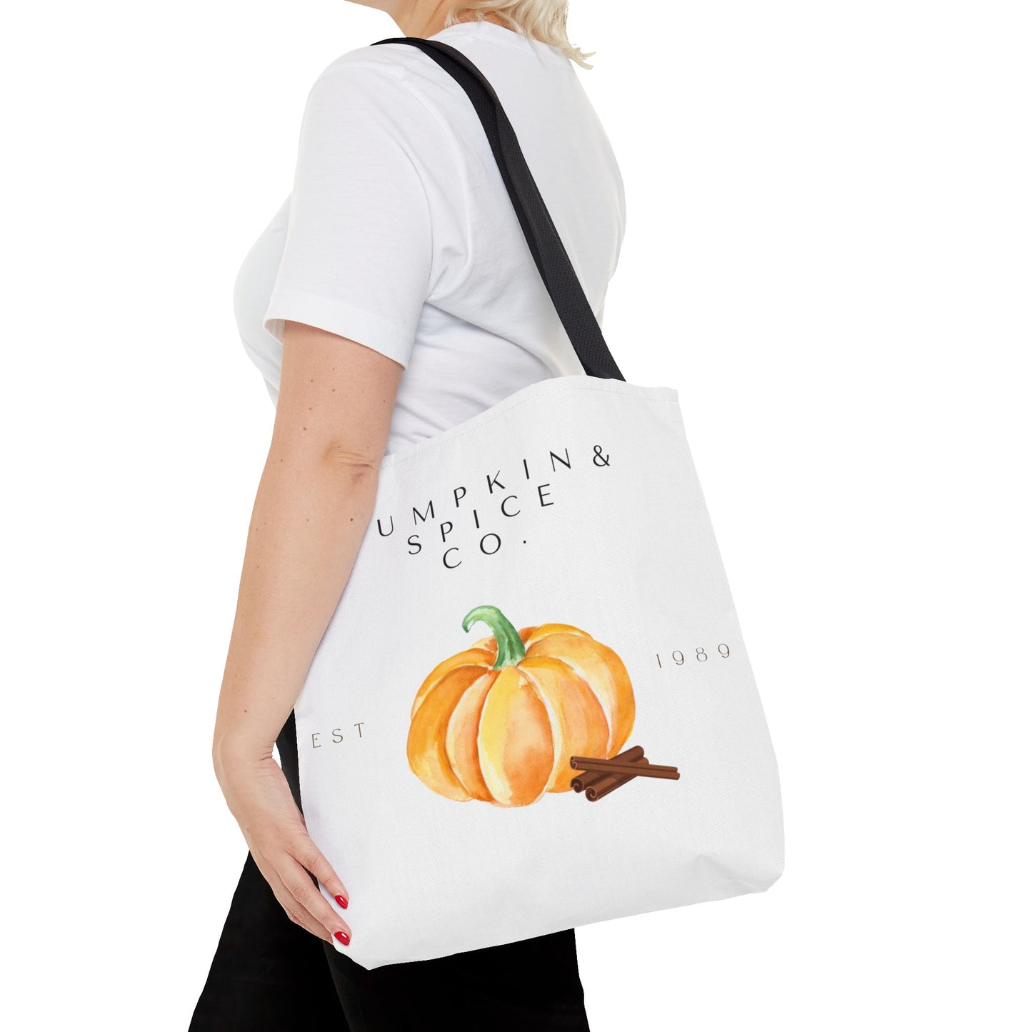 'Pumpkin & Spice Co.' Canvas Tote – Autumn Watercolor Edition