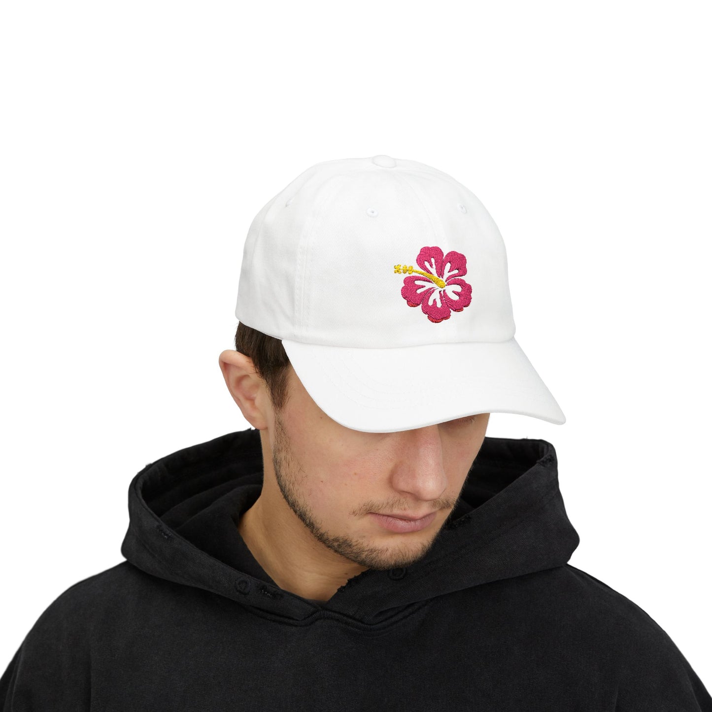 Embroidered Hibiscus Flower Cap