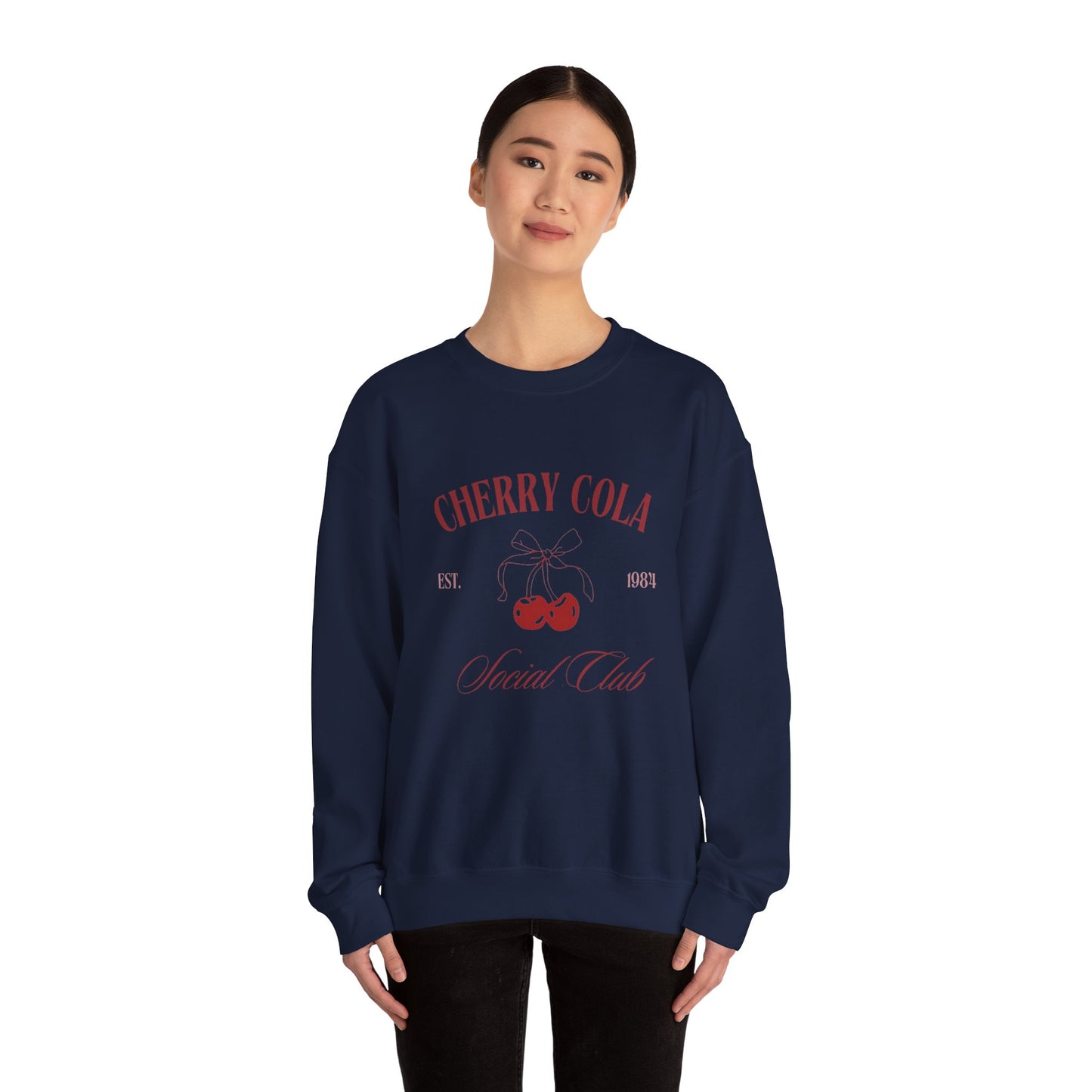 Unisex Cherry Cola Social Club Vintage Sweatshirt – Cozy Retro Aesthetic Crewneck