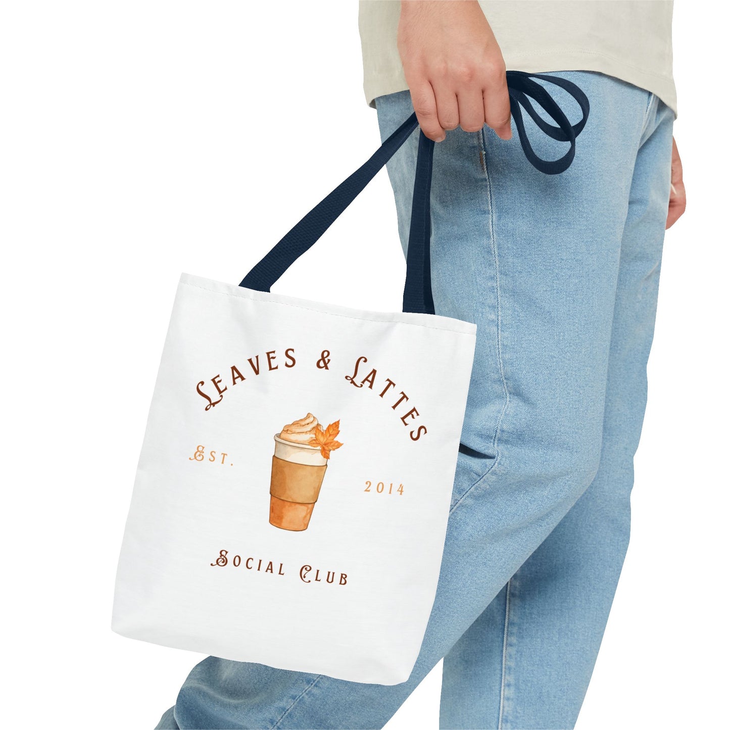 'Leaves & Lattes Social Club'- Eco-Friendly Canvas Tote bag