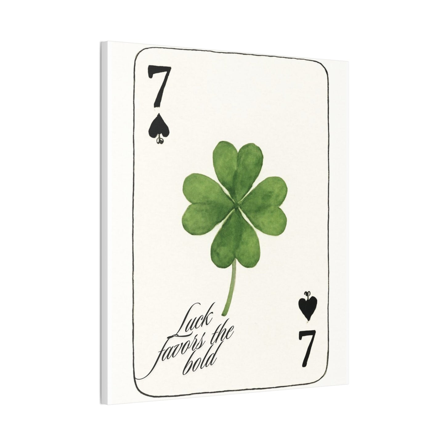 "Luck Favors the Bold" – 7 of Spades Clover Wall Art Print, Home Decor