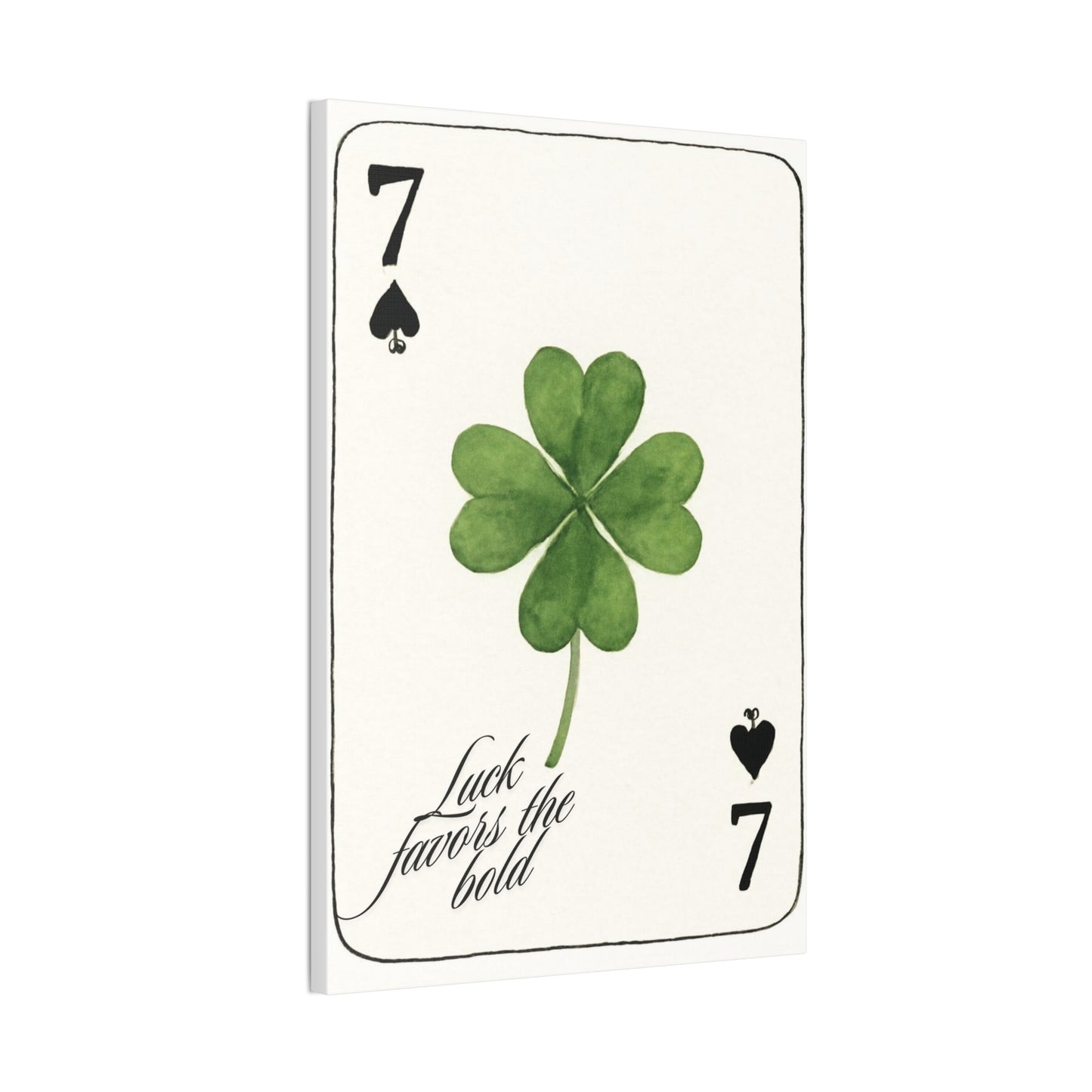"Luck Favors the Bold" – 7 of Spades Clover Wall Art Print, Home Decor
