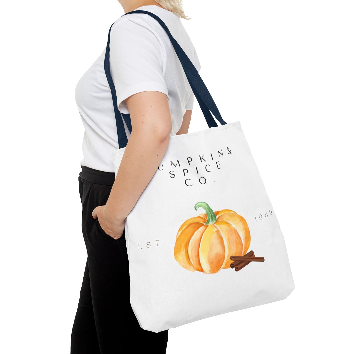 'Pumpkin & Spice Co.' Canvas Tote – Autumn Watercolor Edition
