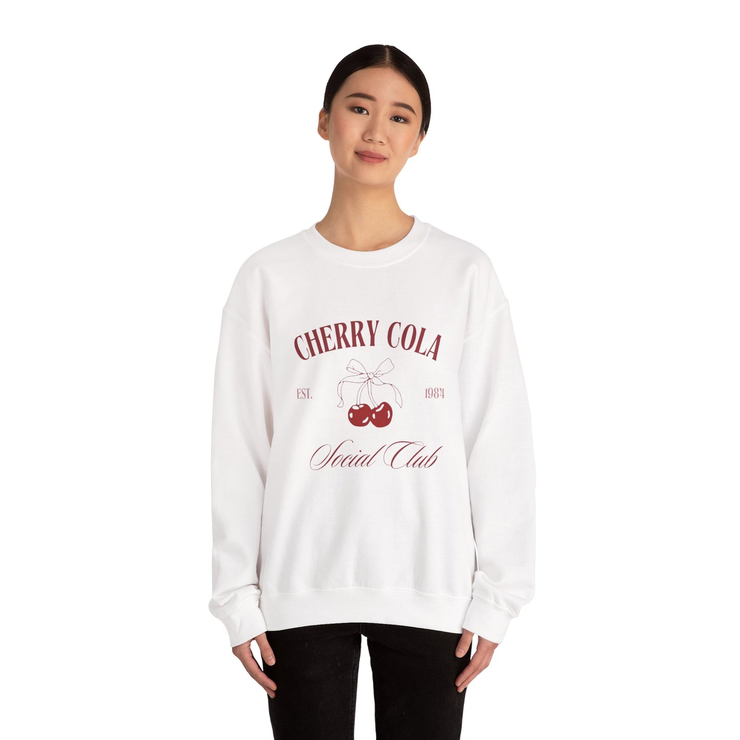 Unisex Cherry Cola Social Club Vintage Sweatshirt – Cozy Retro Aesthetic Crewneck