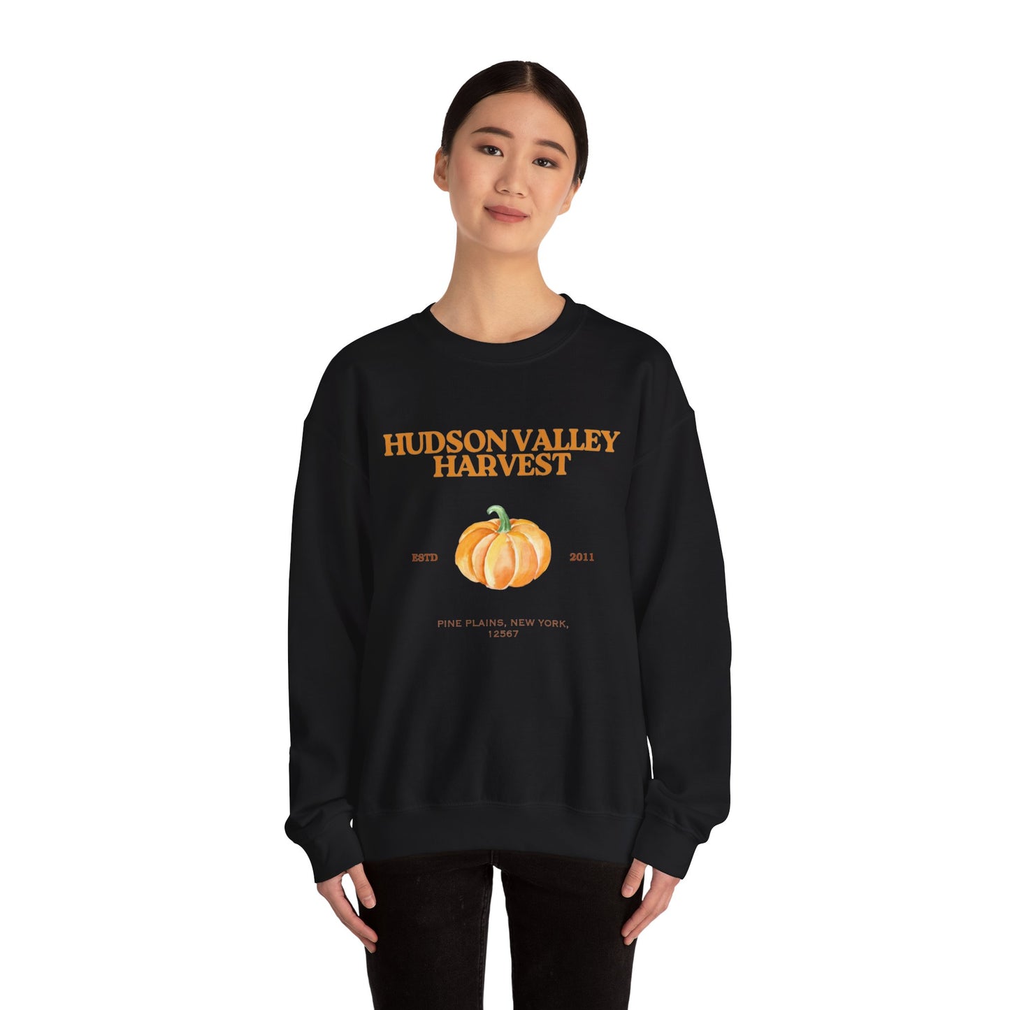 Hudson Valley Harvest Pumpkin Gilded Sweatshirt – Rustic Autumn Farm Style Crew Neck