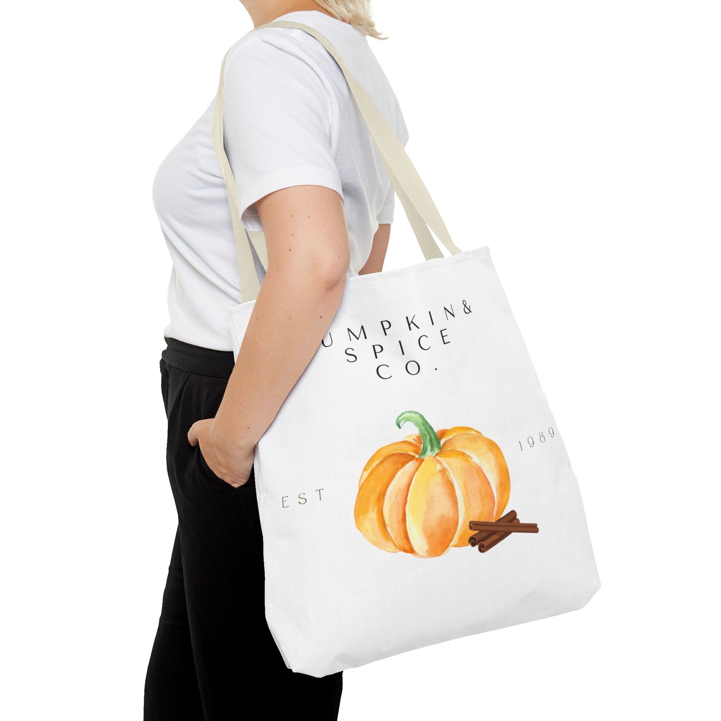 'Pumpkin & Spice Co.' Canvas Tote – Autumn Watercolor Edition