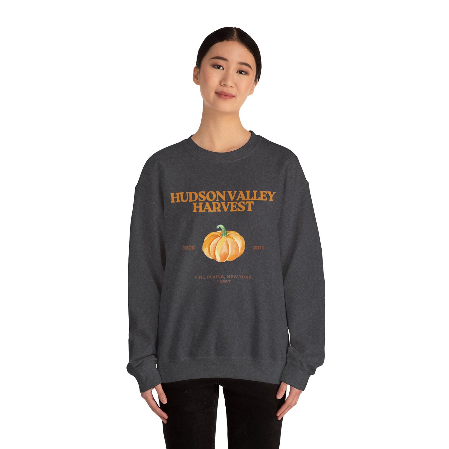 Hudson Valley Harvest Pumpkin Gilded Sweatshirt – Rustic Autumn Farm Style Crew Neck
