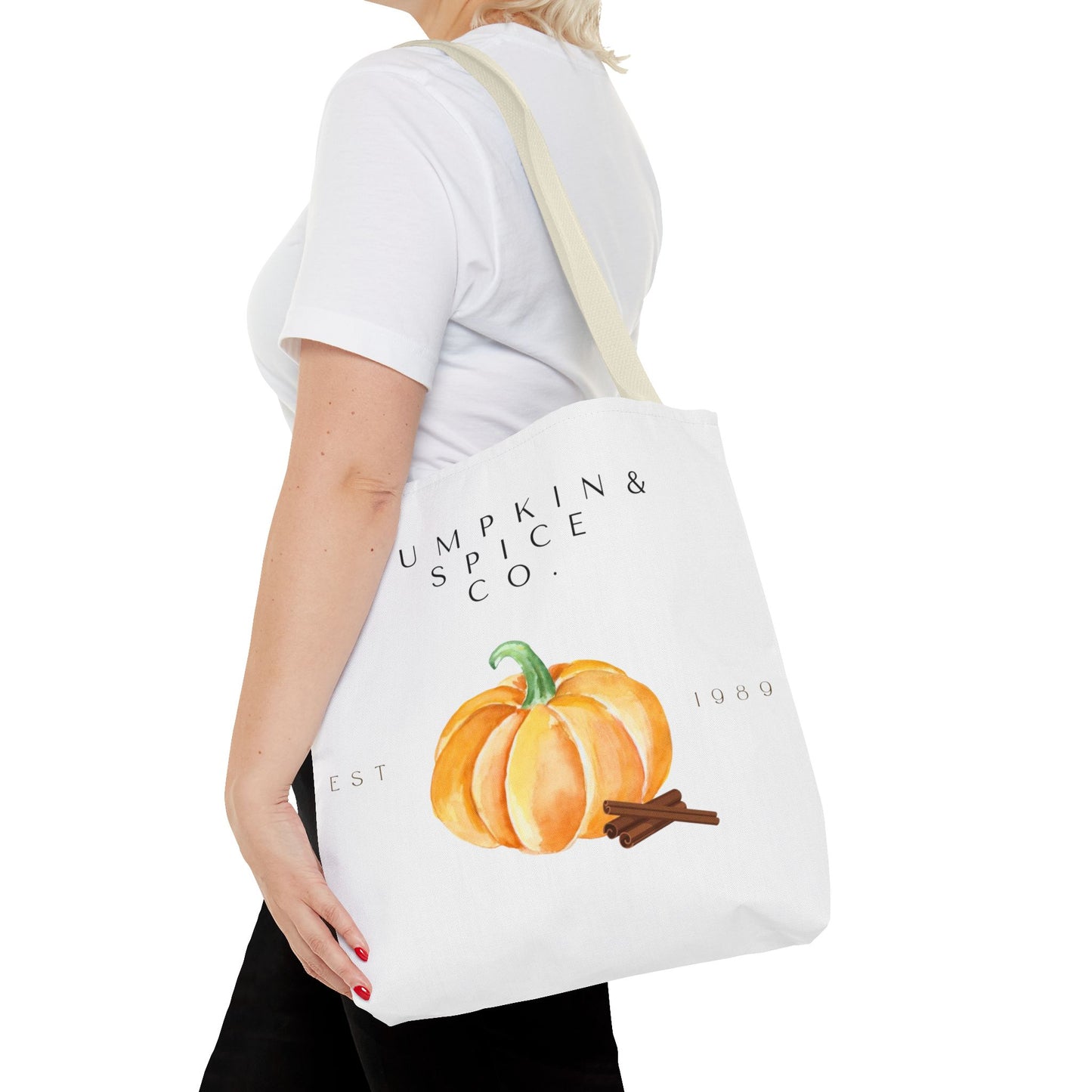 'Pumpkin & Spice Co.' Canvas Tote – Autumn Watercolor Edition