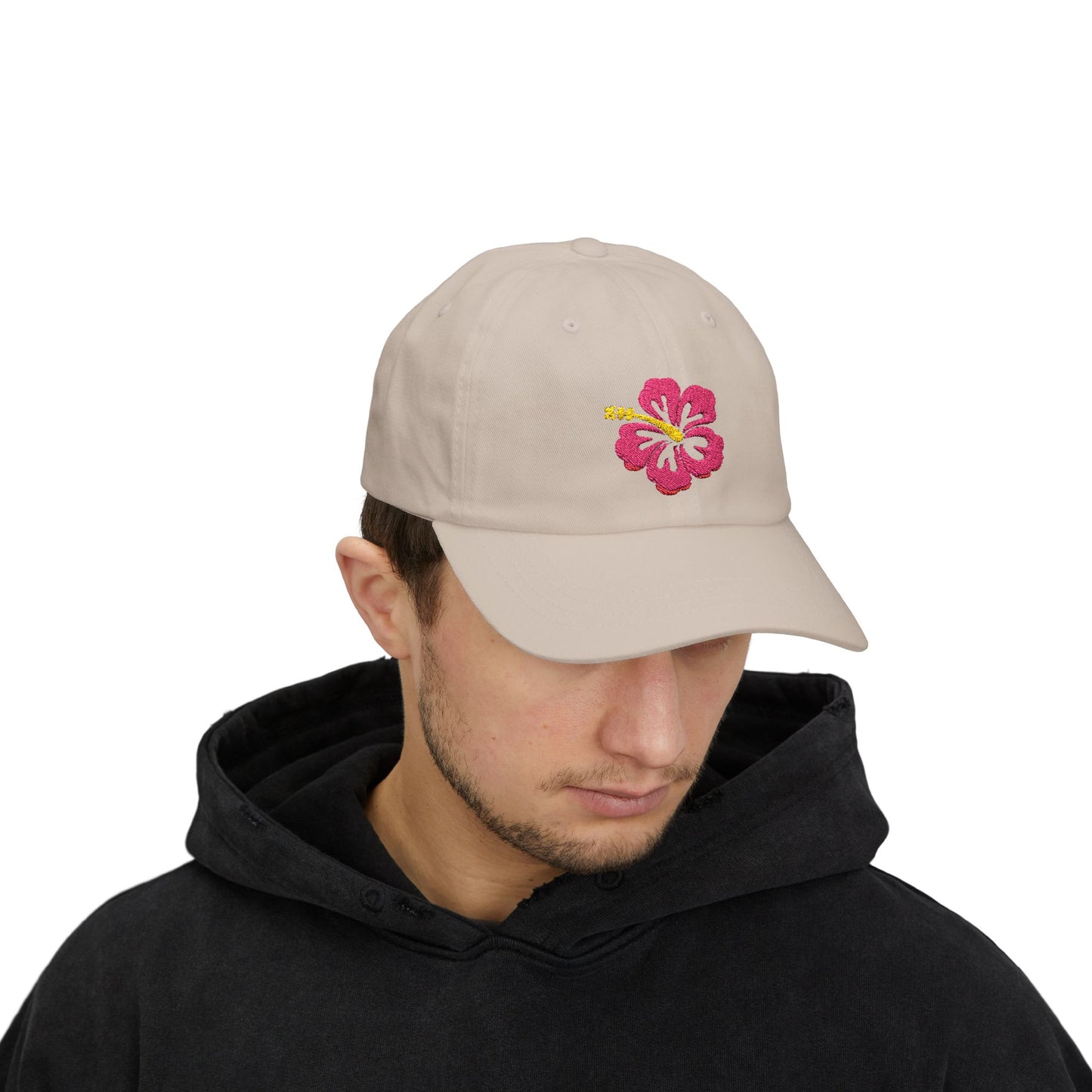 Embroidered Hibiscus Flower Cap