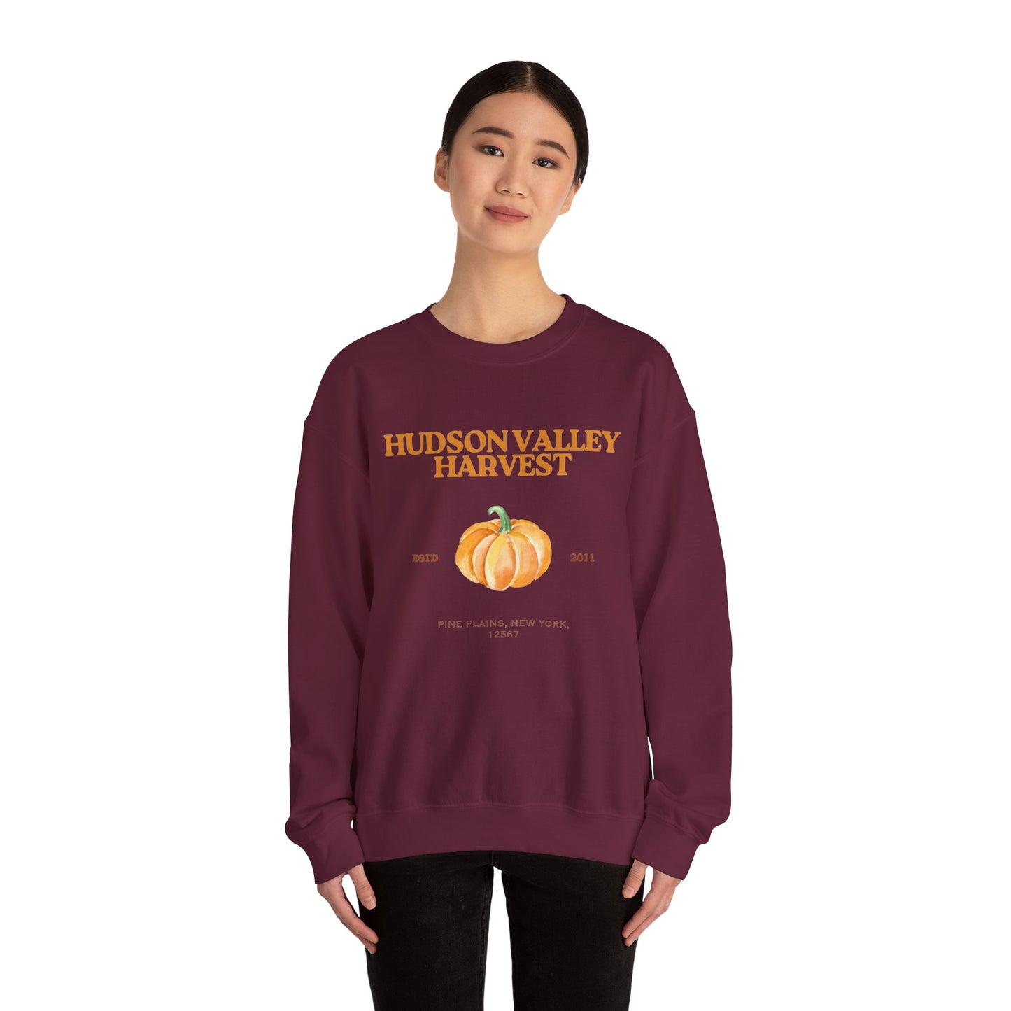 Hudson Valley Harvest Pumpkin Gilded Sweatshirt – Rustic Autumn Farm Style Crew Neck