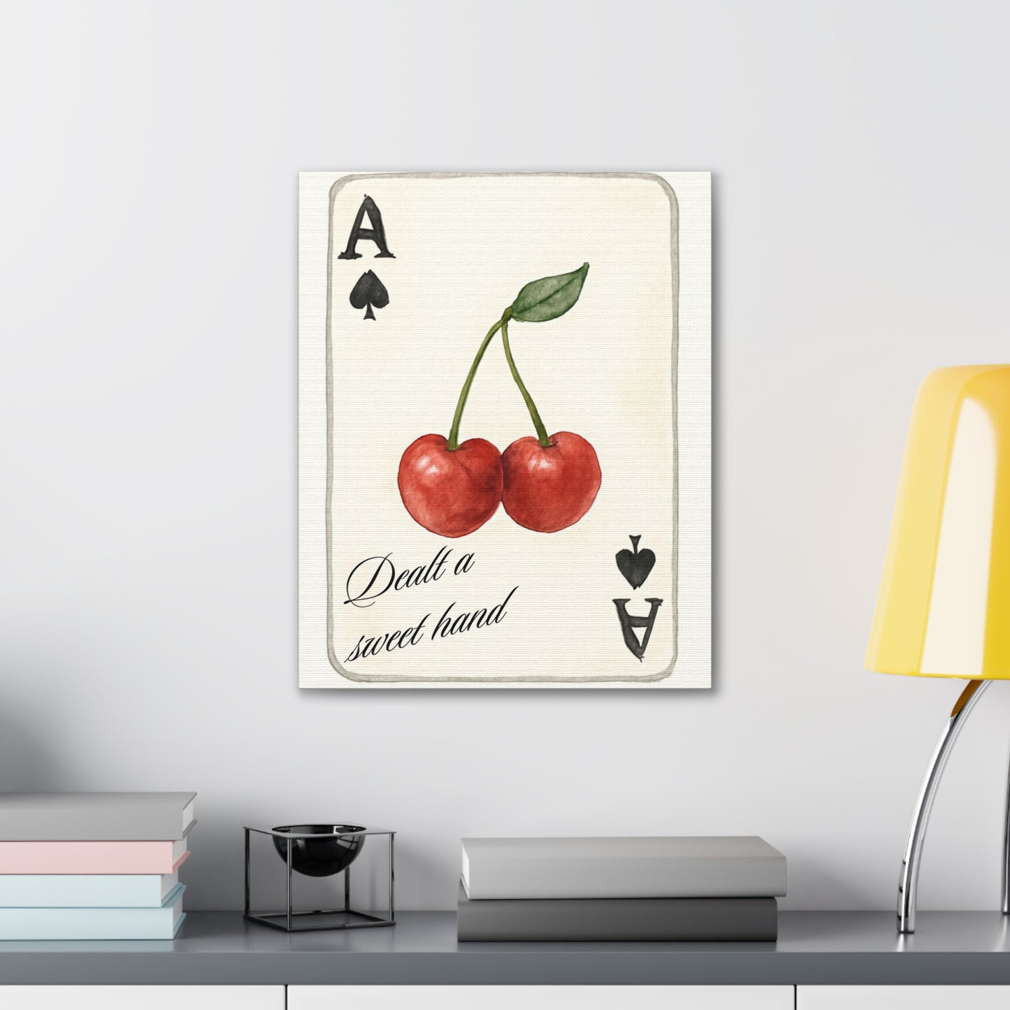 "Dealt a Sweet Hand" – Ace of Spades Cherry Art Print Wall Decor
