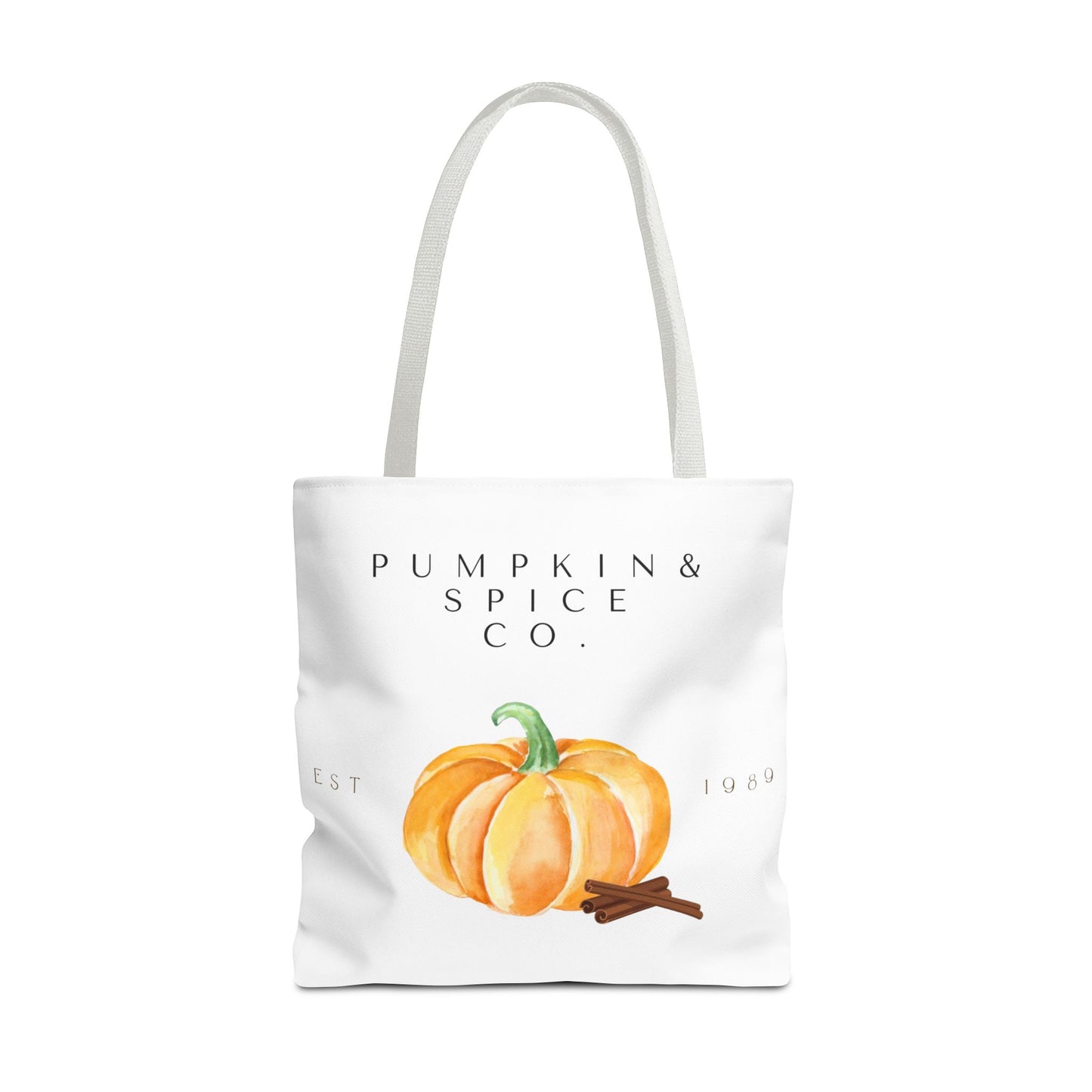 'Pumpkin & Spice Co.' Canvas Tote – Autumn Watercolor Edition
