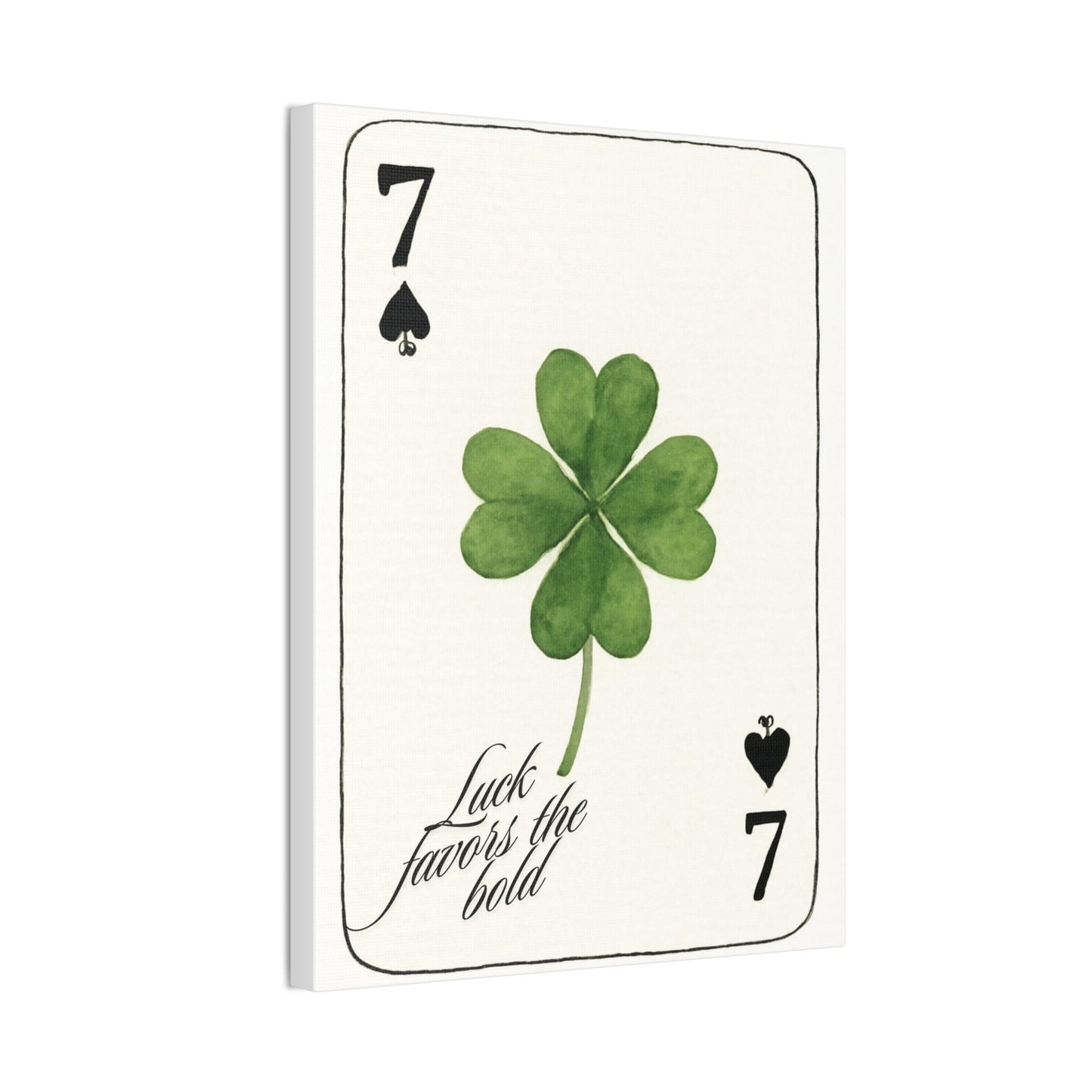 "Luck Favors the Bold" – 7 of Spades Clover Wall Art Print, Home Decor