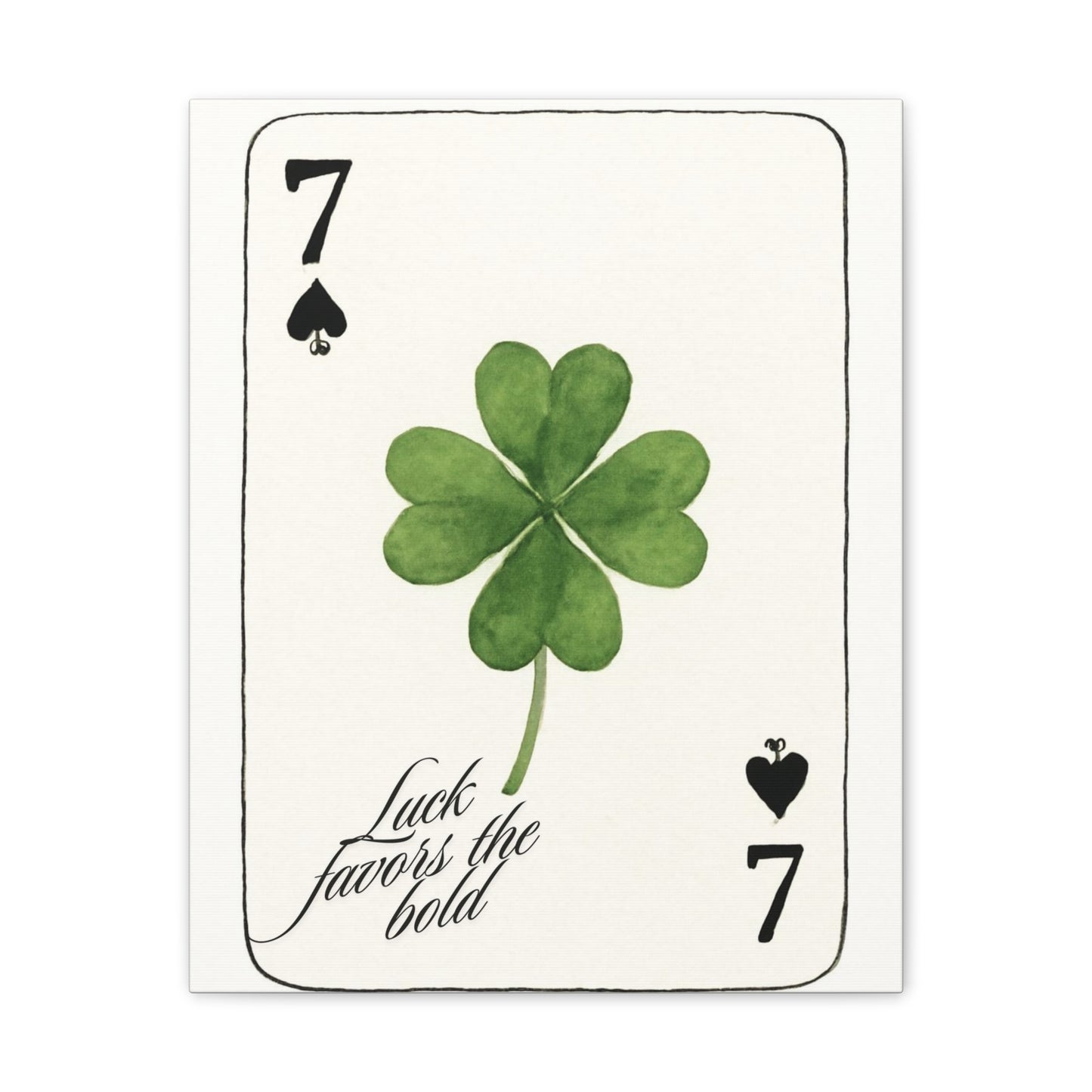 "Luck Favors the Bold" – 7 of Spades Clover Wall Art Print, Home Decor