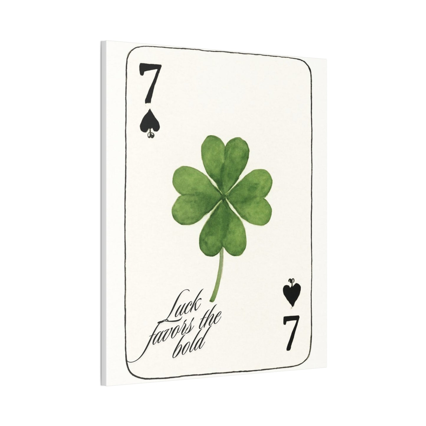 "Luck Favors the Bold" – 7 of Spades Clover Wall Art Print, Home Decor