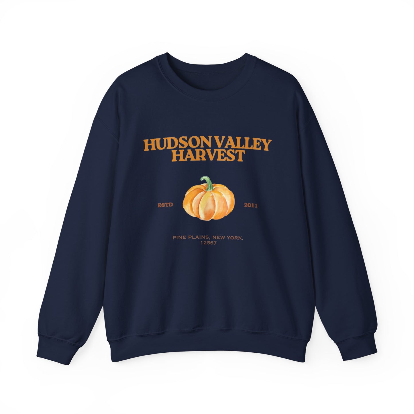 Hudson Valley Harvest Pumpkin Gilded Sweatshirt – Rustic Autumn Farm Style Crew Neck