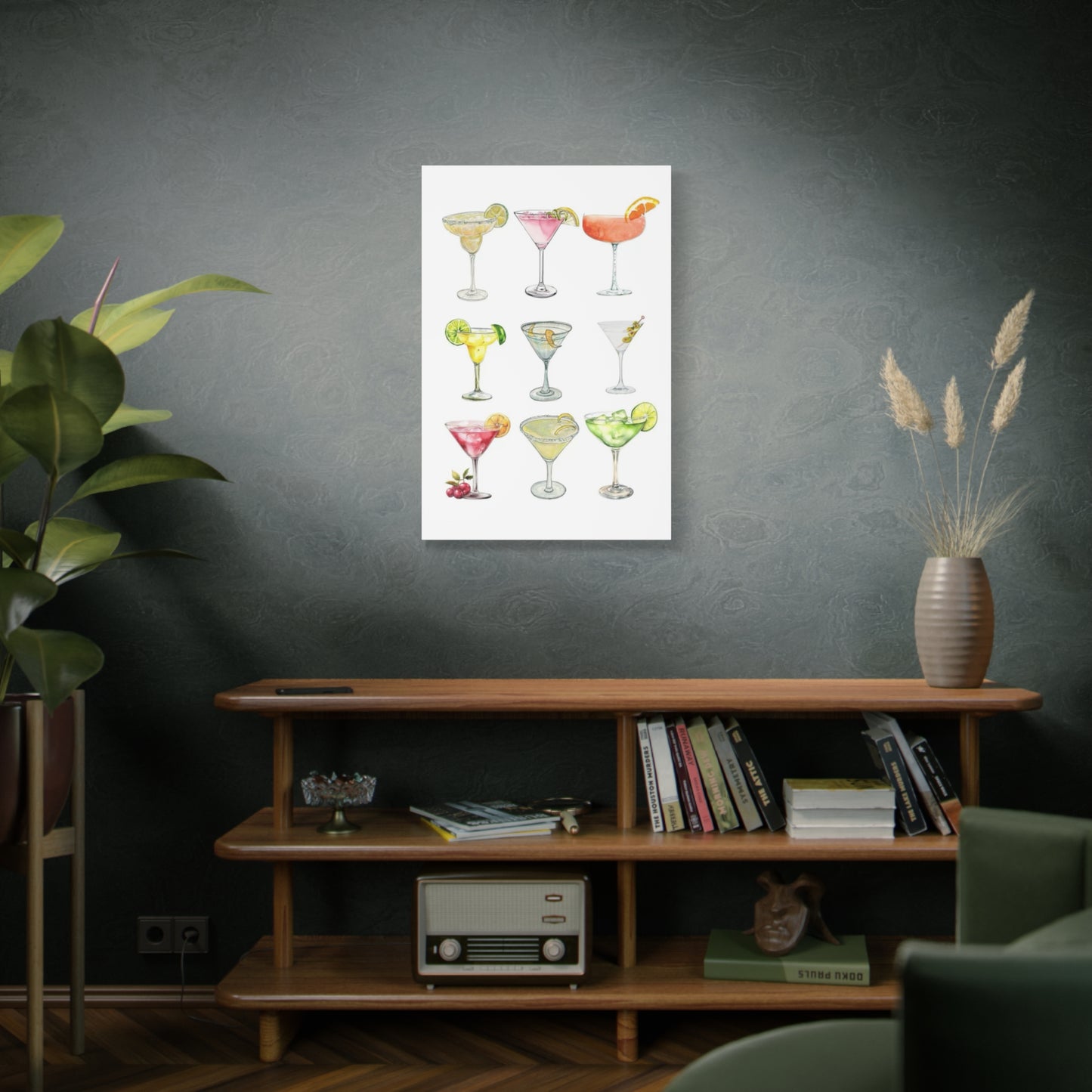 Chic Cocktail Art Canvas- 9 Classic Drinks | bar Cart & Kitchen Wall Art