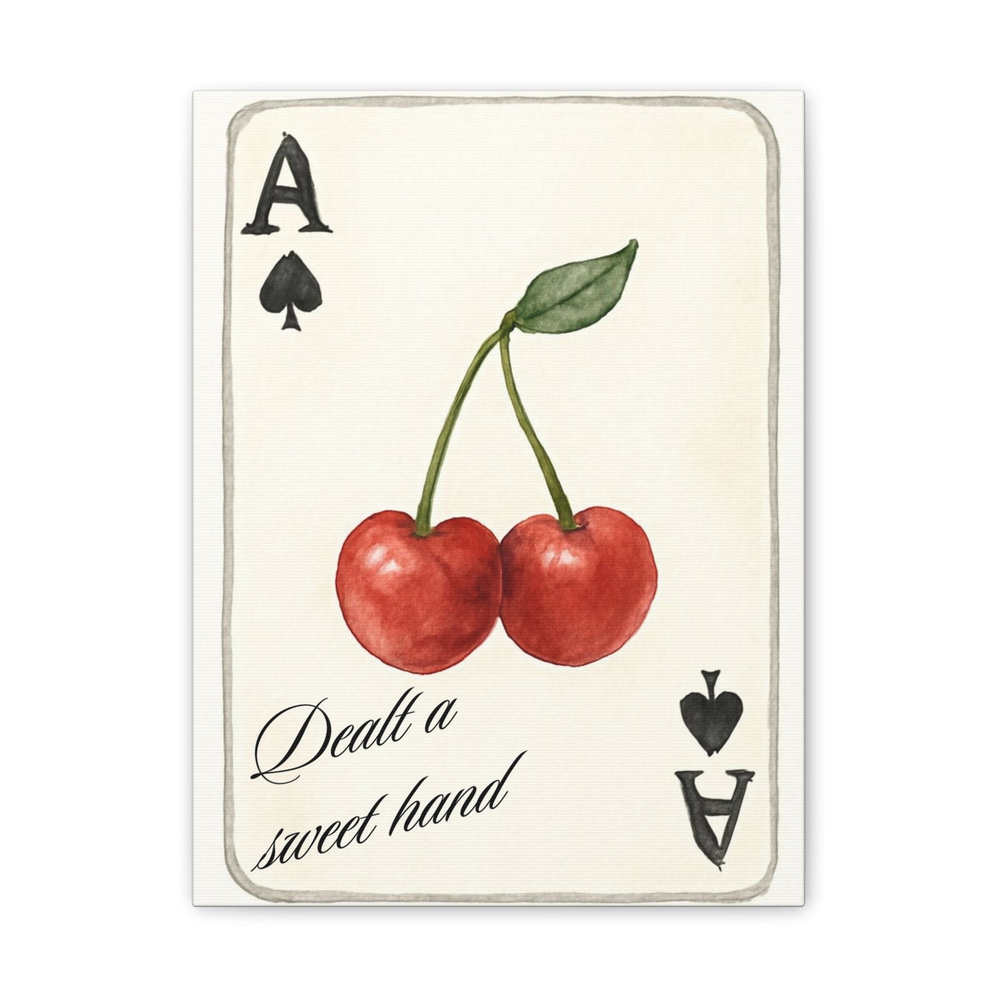 "Dealt a Sweet Hand" – Ace of Spades Cherry Art Print Wall Decor