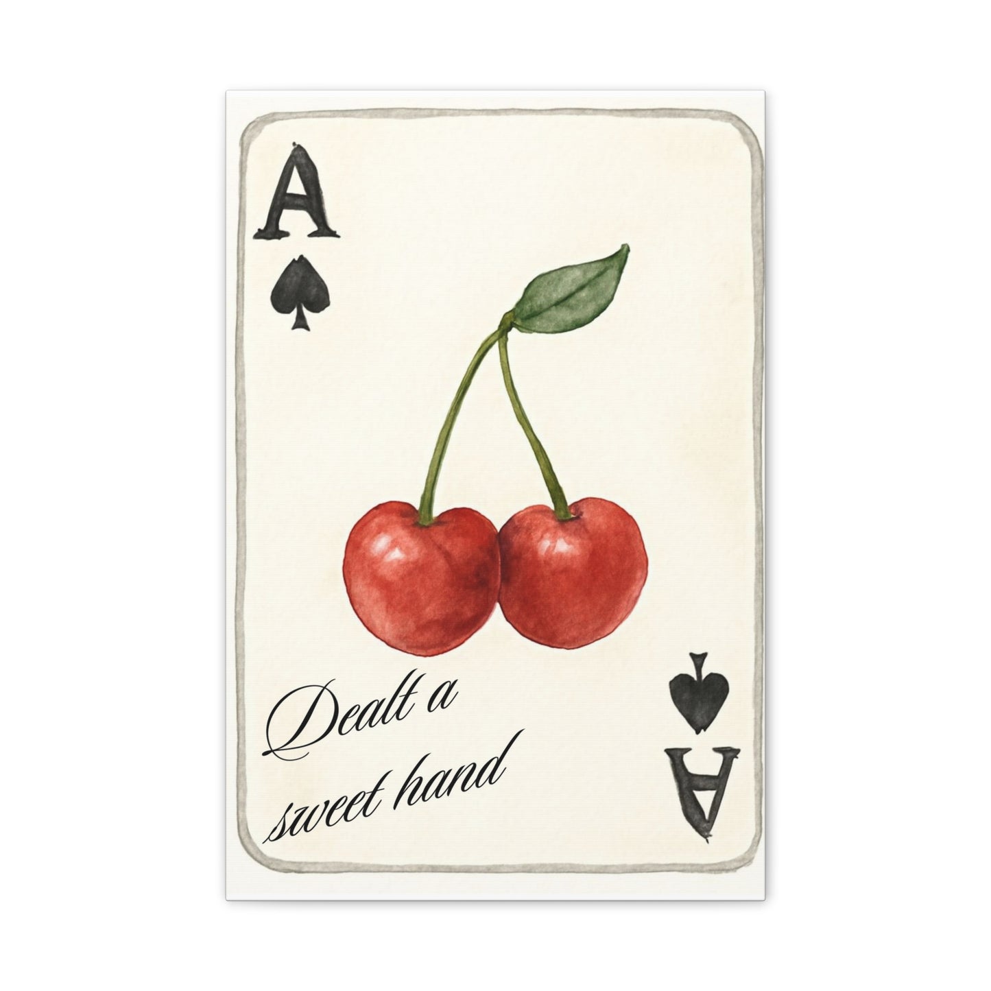 "Dealt a Sweet Hand" – Ace of Spades Cherry Art Print Wall Decor