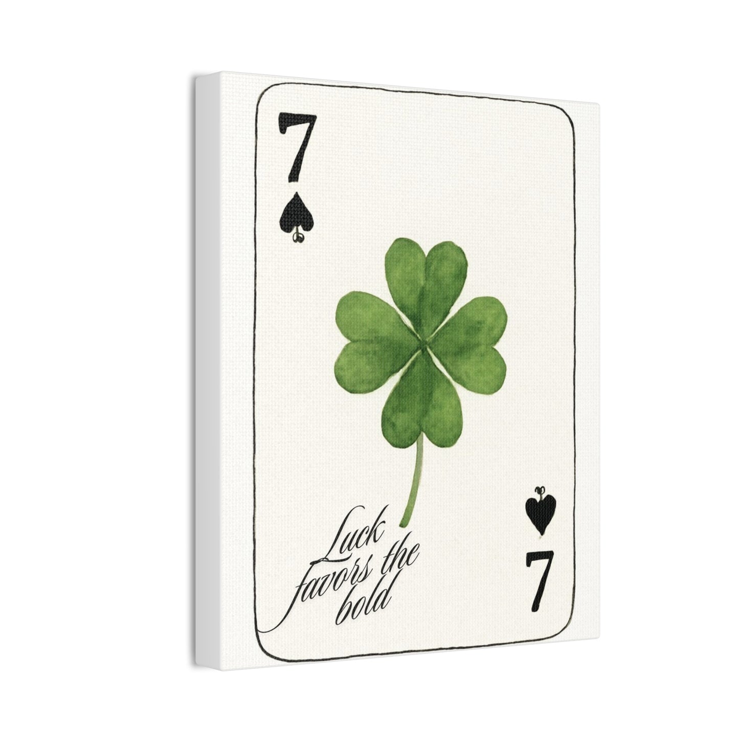 "Luck Favors the Bold" – 7 of Spades Clover Wall Art Print, Home Decor