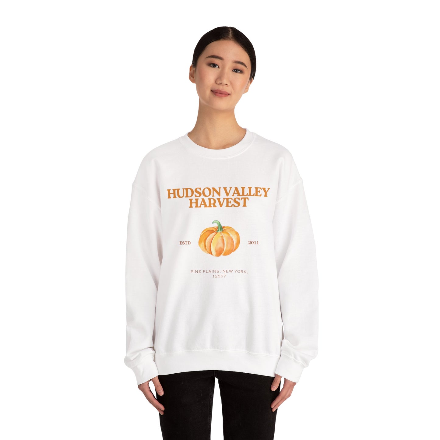 Hudson Valley Harvest Pumpkin Gilded Sweatshirt – Rustic Autumn Farm Style Crew Neck