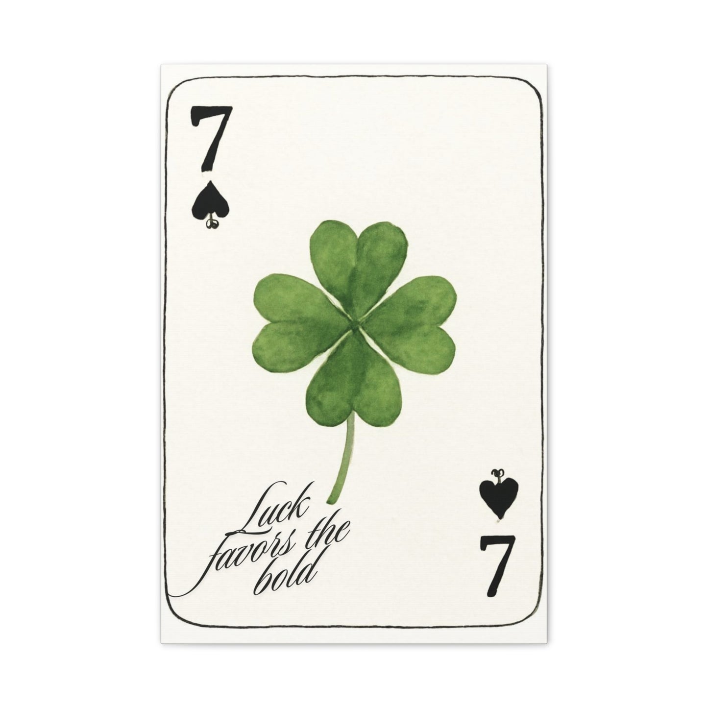 "Luck Favors the Bold" – 7 of Spades Clover Wall Art Print, Home Decor