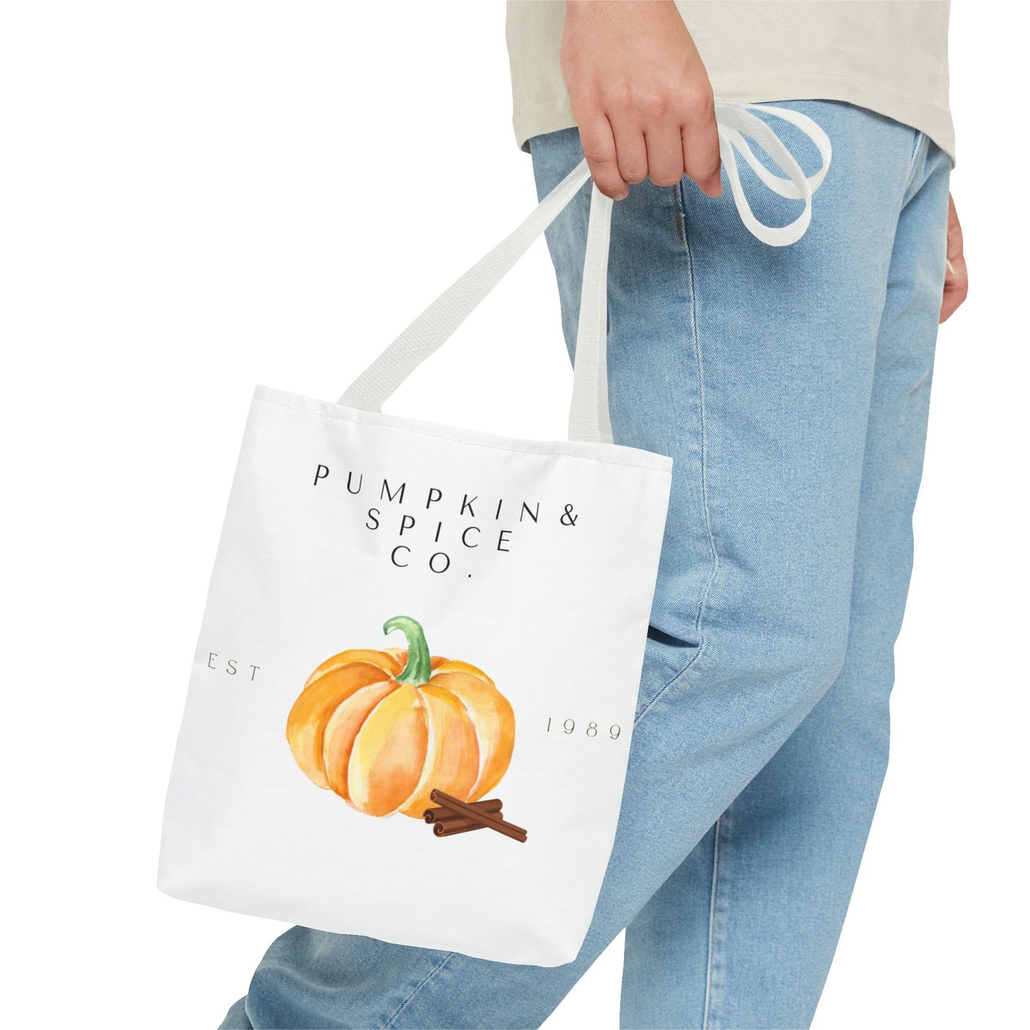 'Pumpkin & Spice Co.' Canvas Tote – Autumn Watercolor Edition
