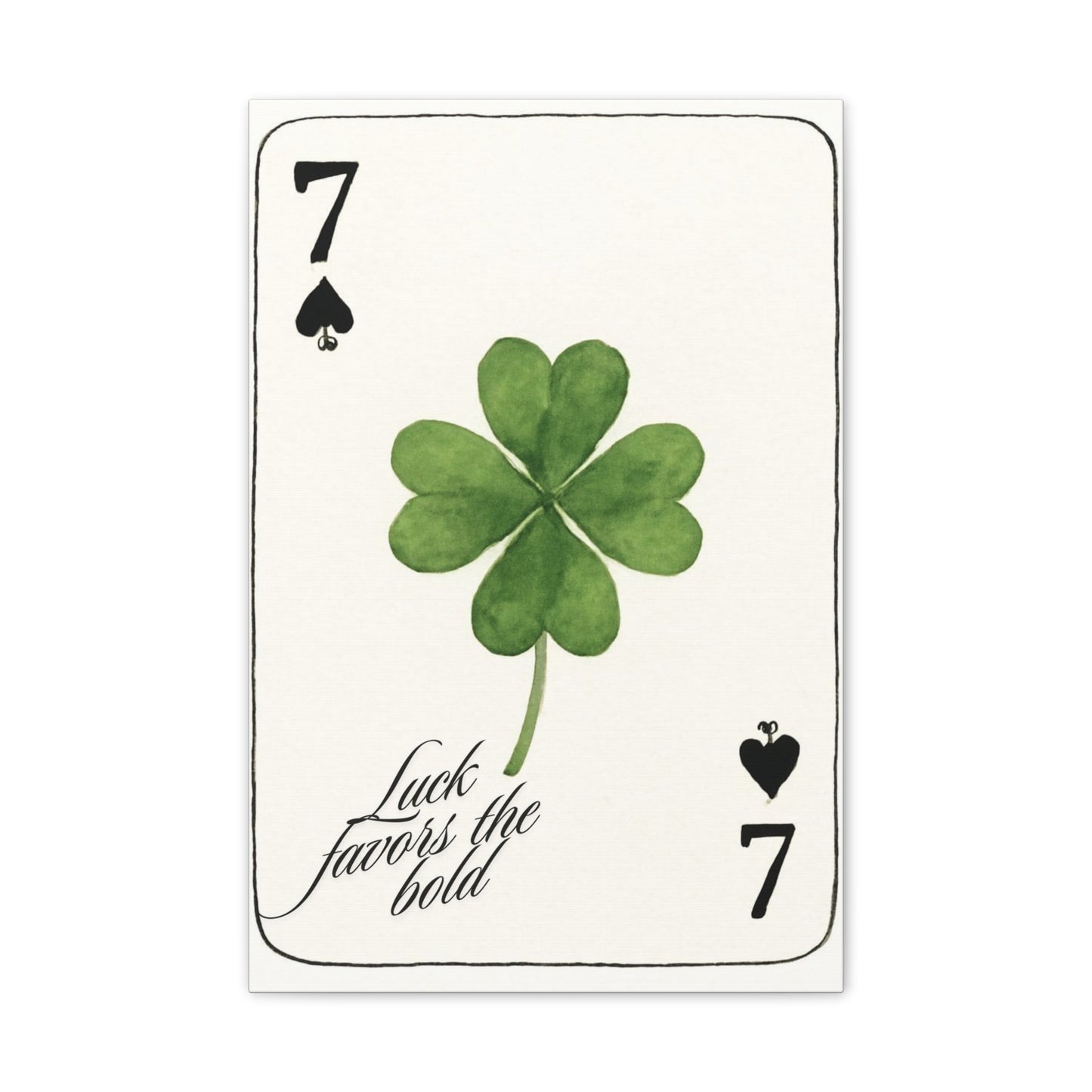 "Luck Favors the Bold" – 7 of Spades Clover Wall Art Print, Home Decor