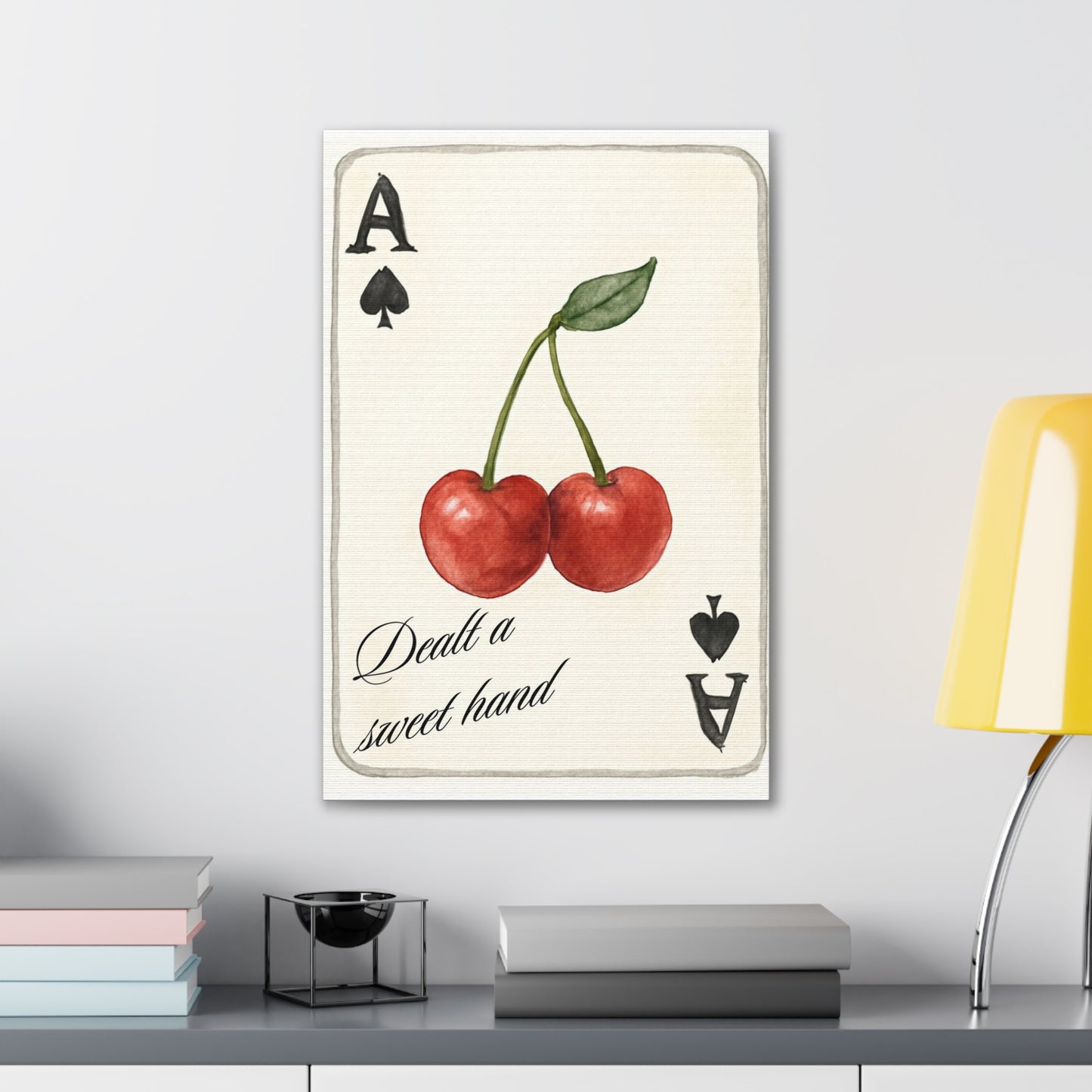 "Dealt a Sweet Hand" – Ace of Spades Cherry Art Print Wall Decor